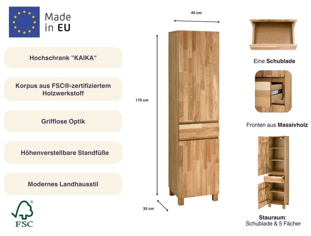 Home affaire Hochschrank Kaika Breite 40 cm