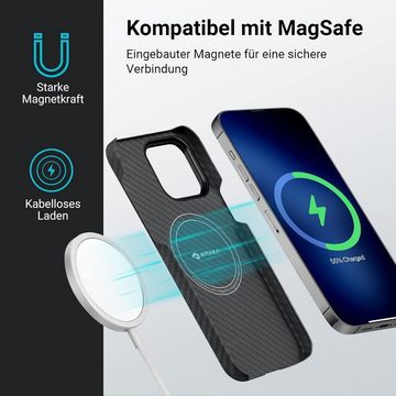Fangqi Handyhülle Hülle für iPhone 14/15 Pro Max, Magsafe-kompatibel, 600D/1500D Aramid 6.7‘’, Magnetisch, 3D-texturiertes Gefühl, kratzfest