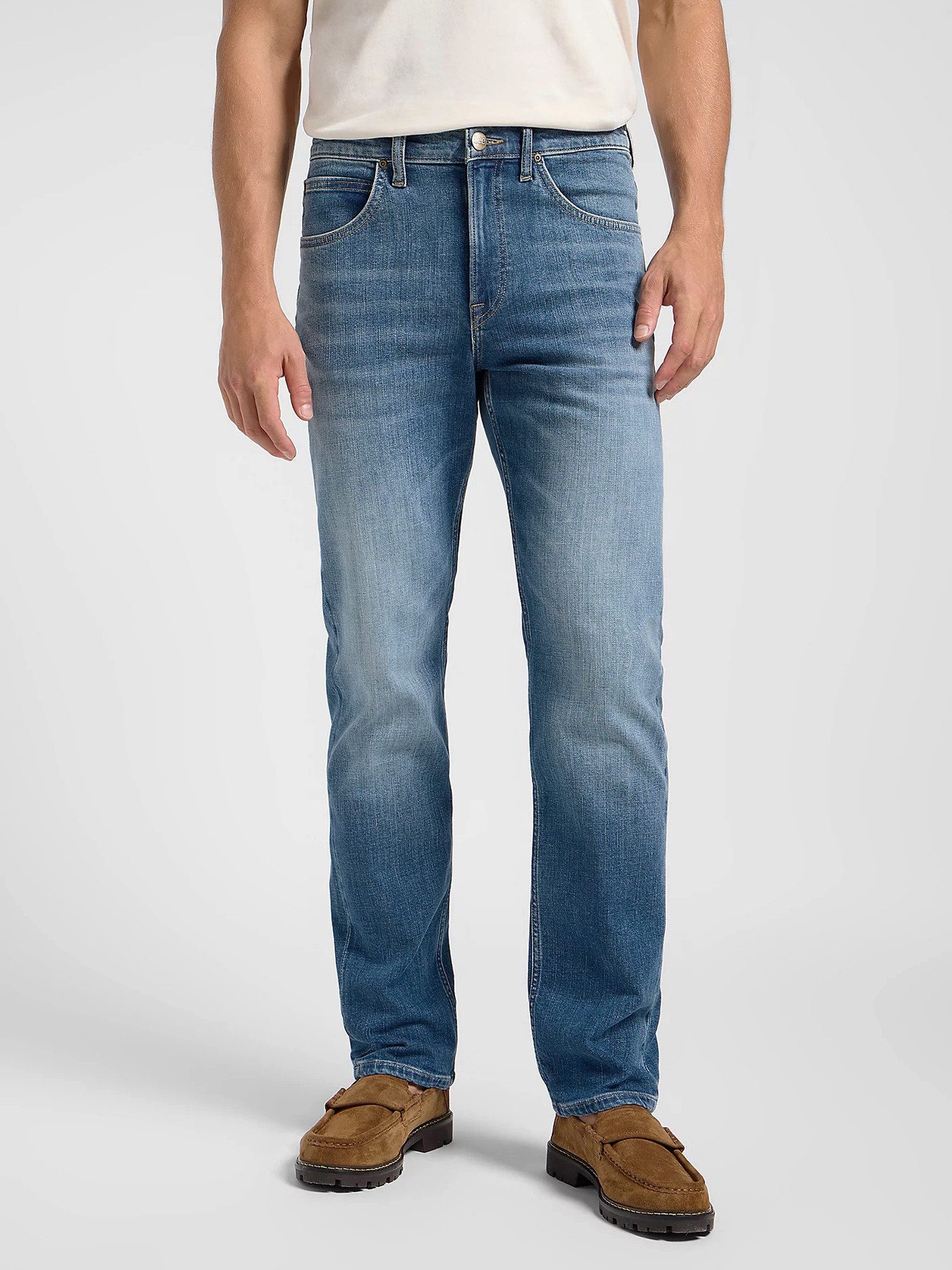 Lee® Straight-Jeans Superstretch, Regular Fit - BROOKLYN HIGHLAND Leichtgewicht Denim