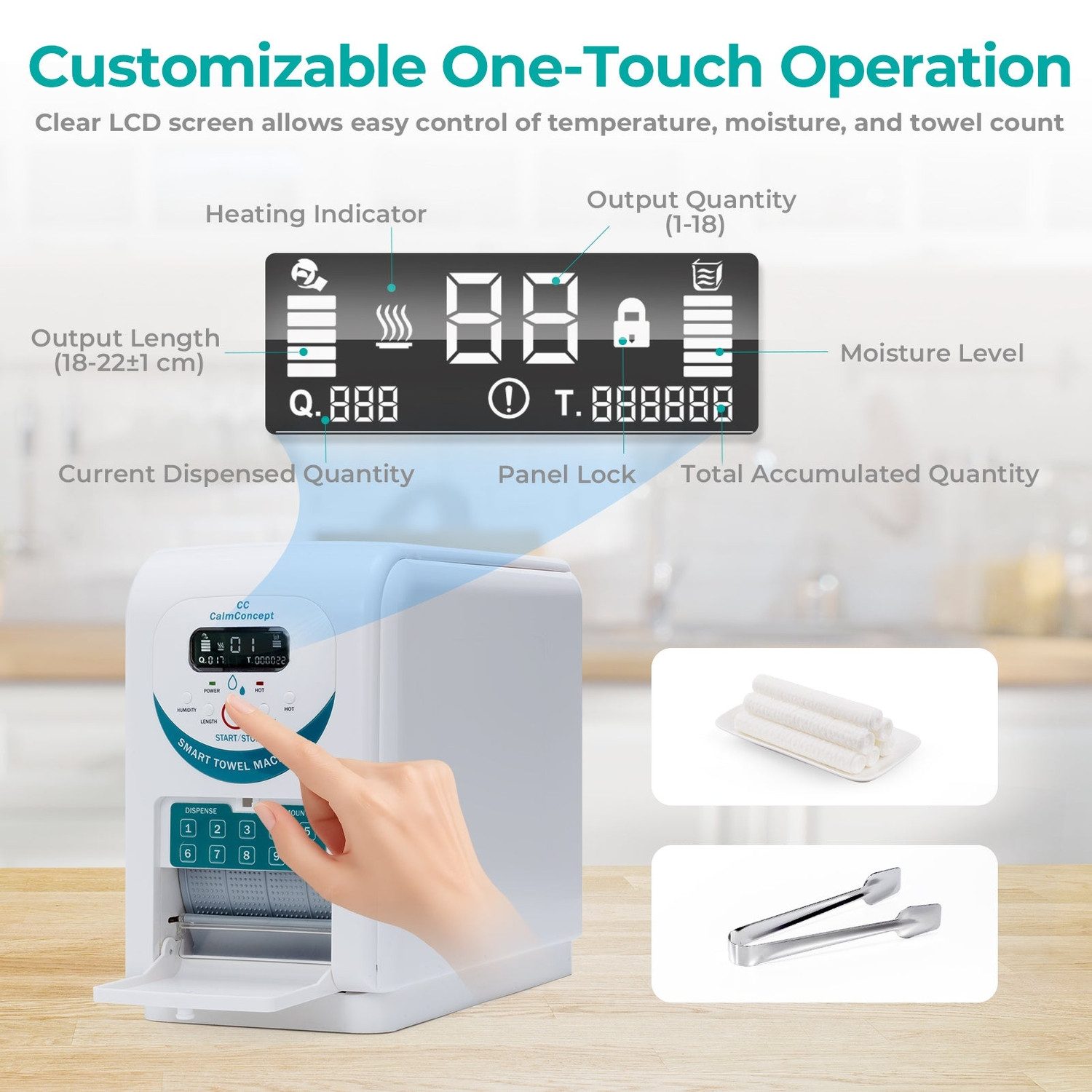 NAIPO Papiertuchspender CalmConcept® Warmtuchspender mit Befeuchtung und Heizfunktion, LED-Display, schnelle 2s-Ausgabe