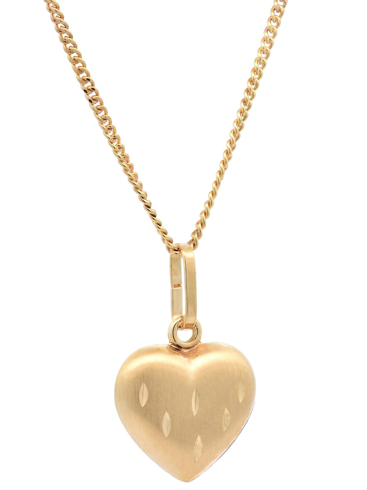 Kreuzanhänger Anhänger Herz 333-8 Karat Gold mit vergoldeter Silberkette 36 cm