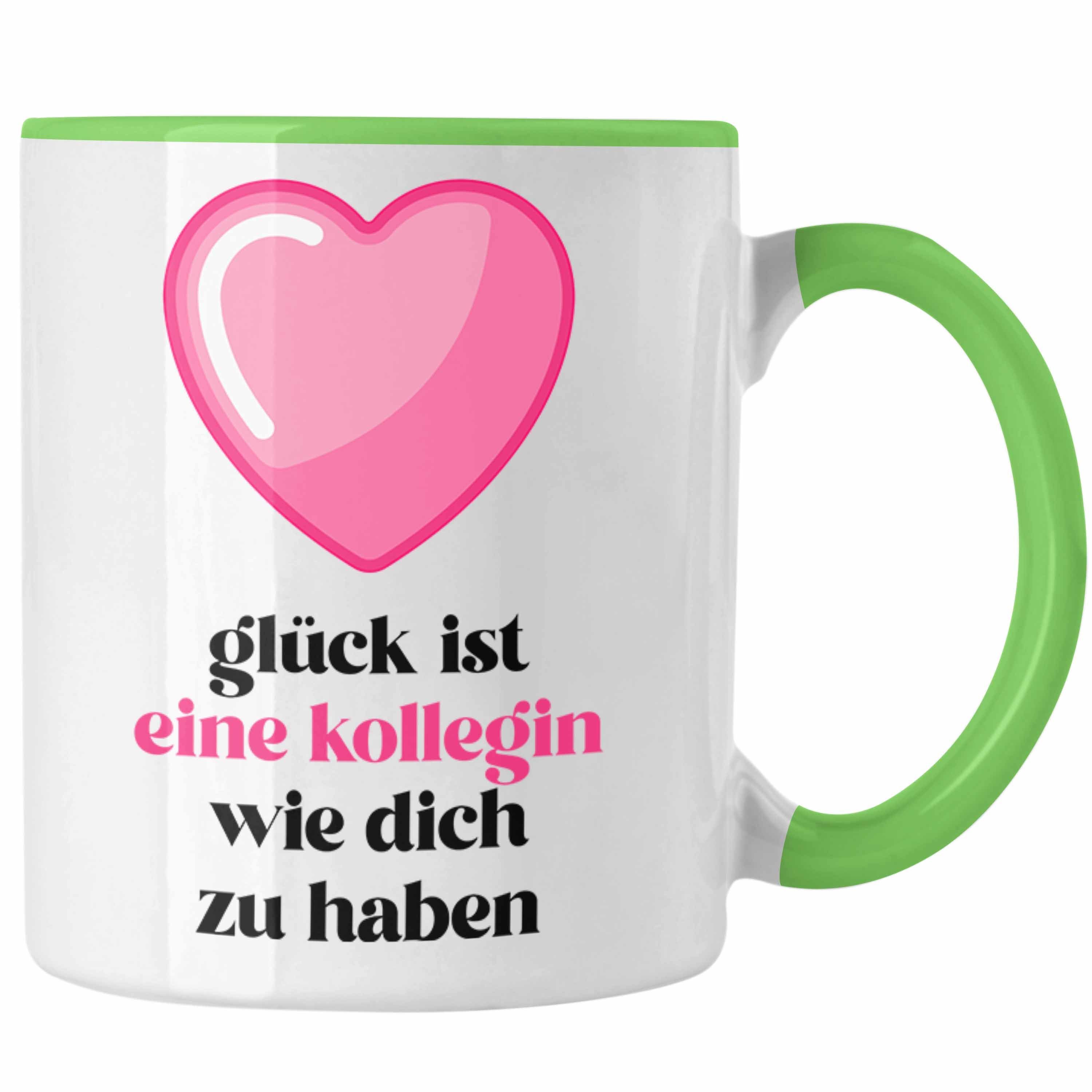 Trendation Tasse Trendation - Glück Ist Eine Kollegin Wie Dich Zu Haben Tasse Geschenk Beste Kollegin Der Welt Grün