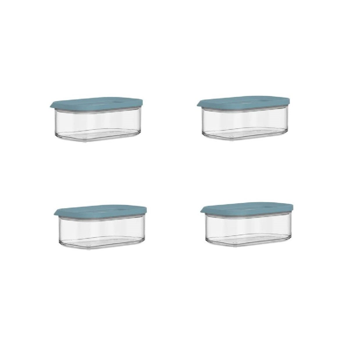Mepal Vorratsdose Modula Vorratsdosen-Set 4-teilig, 425 ml, Nordic Green, Polypropylen, perfekt für trockene Lebensmittel, stapelbar, BPA-frei