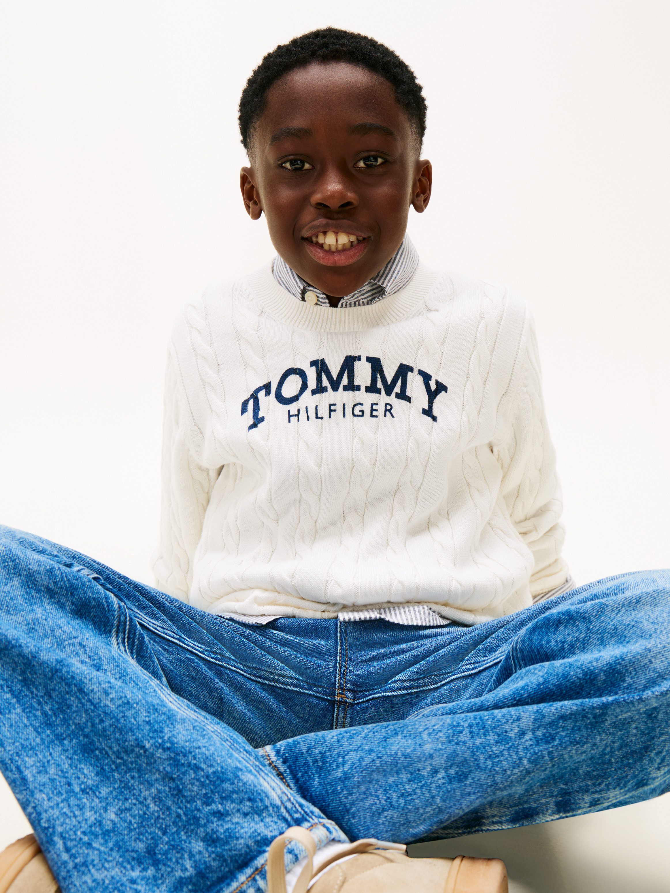 Tommy Hilfiger Strickpullover Regular fit, für Kinder bis 16 Jahre, Druck