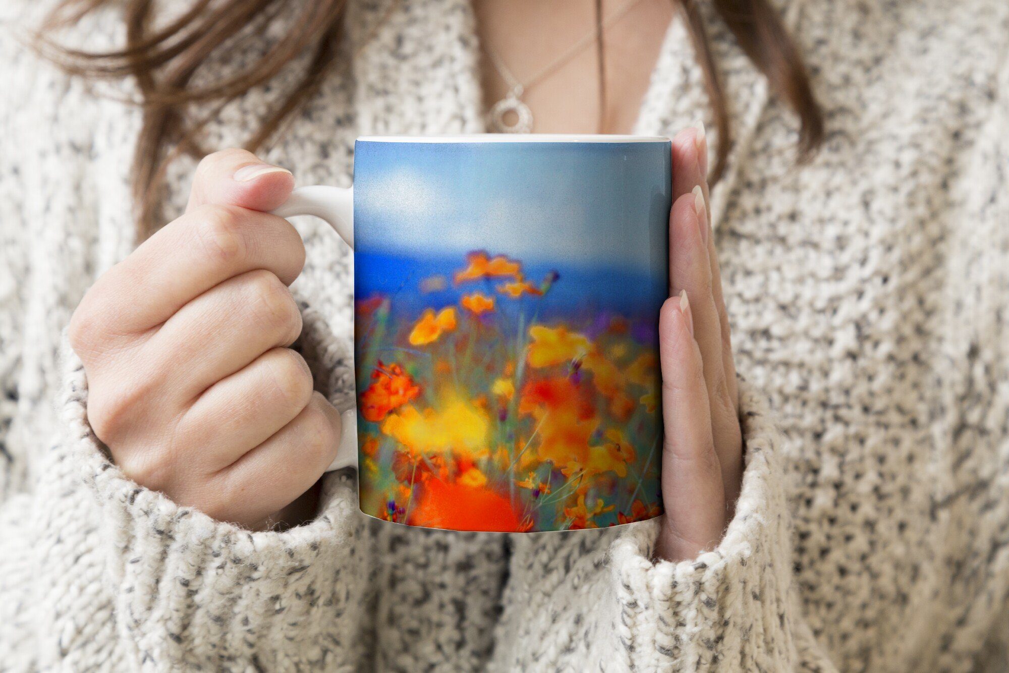 - Becher, Keramik, MuchoWow Geschenk Tasse Kosmos Teetasse, - Frühling, Kaffeetassen, Teetasse, Farben