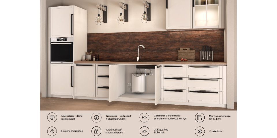 BOSCH Wandspeicher Tronic Store Advanced, mit Tropfstopp, Druckstopp und Kindersicherung
