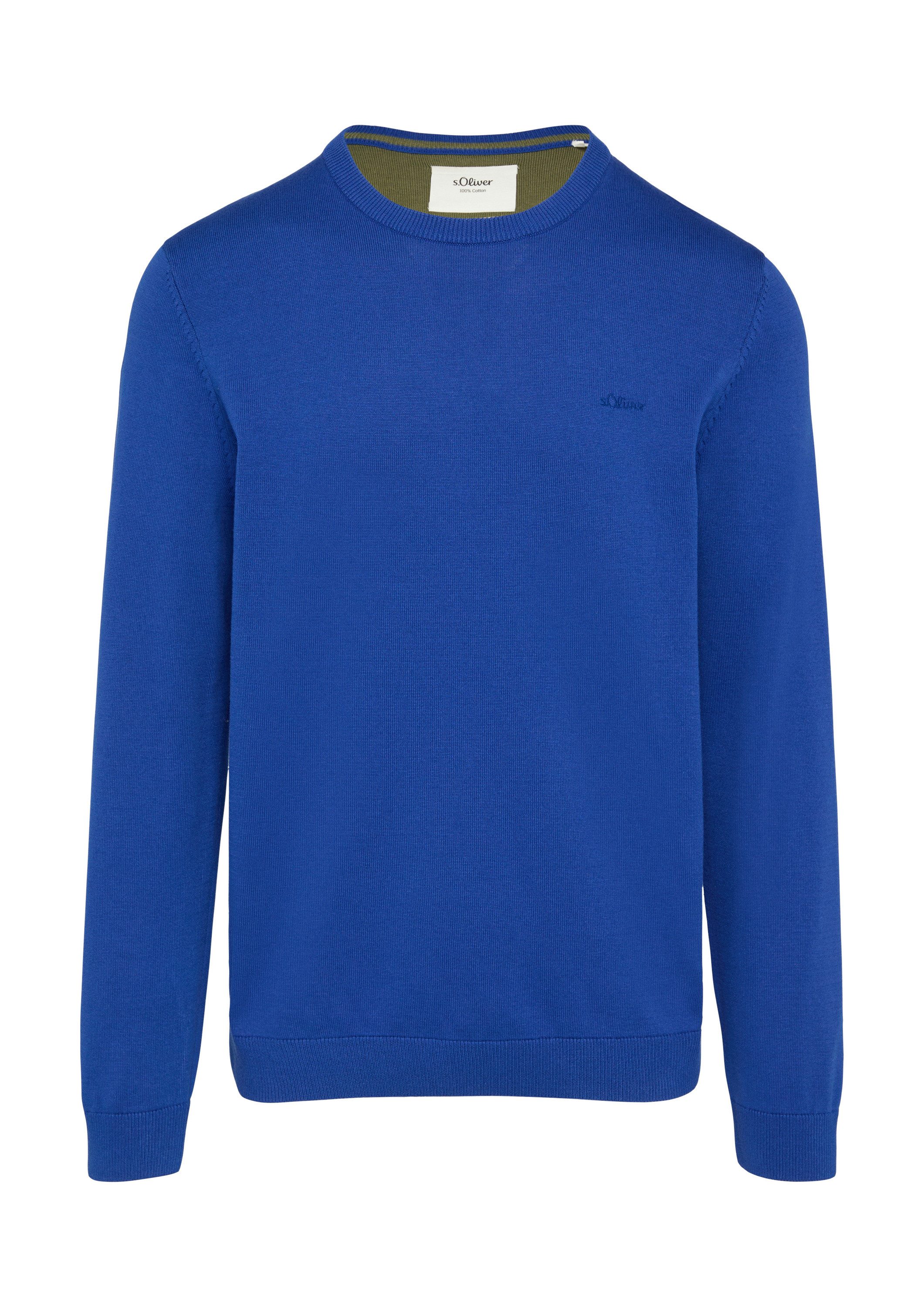 s.Oliver Longpullover Strickpullover Strickpullover mit Logo-Stickerei günstig online kaufen