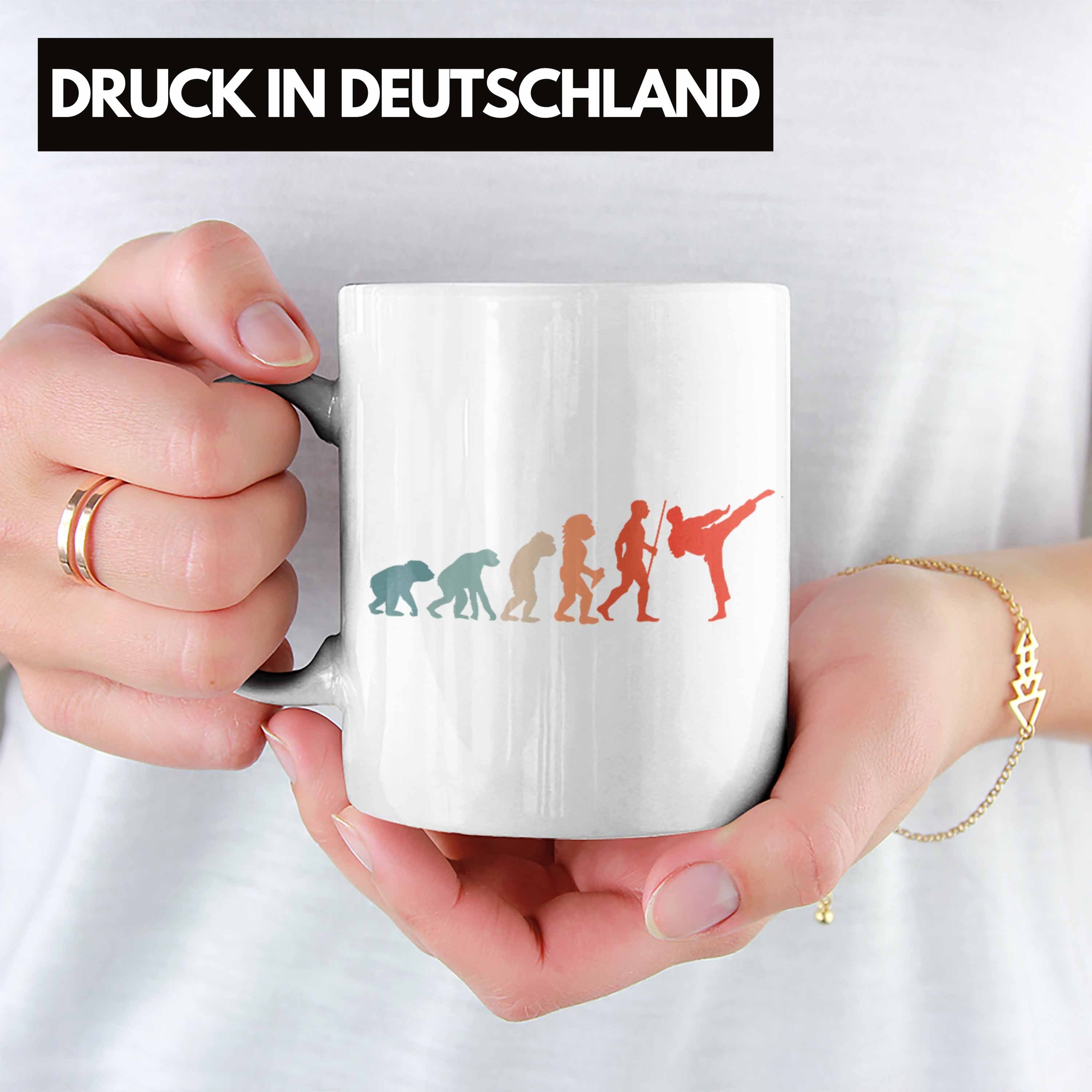 Jiu Kampfsport-Fans Geschenk Geschenkidee Evolution Weiss Karate-Tasse Tasse Trendation Jitsu