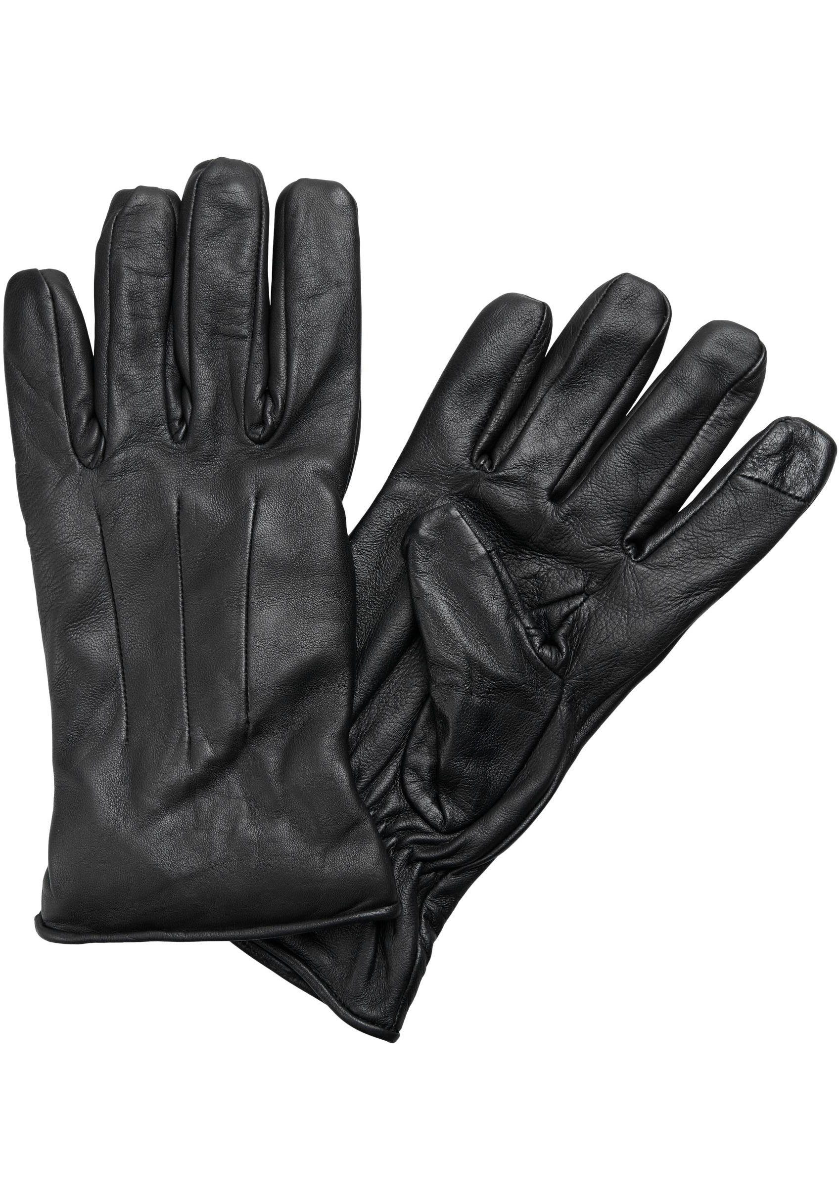 & LEATHER NOOS Jack Jones JACMONTANA Lederhandschuhe black GLOVES