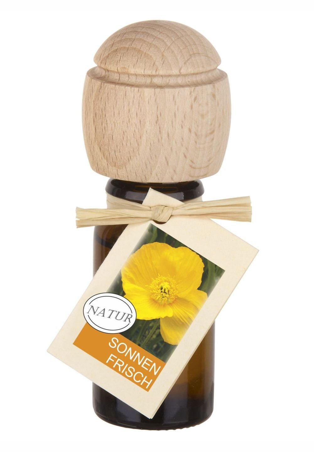 Traumduft-Manufaktur Duftöl Sonnenfrisch (1-St), Piccolino Duftöl Raumduft mit Buchenholzkopf Naturöl 10 ml