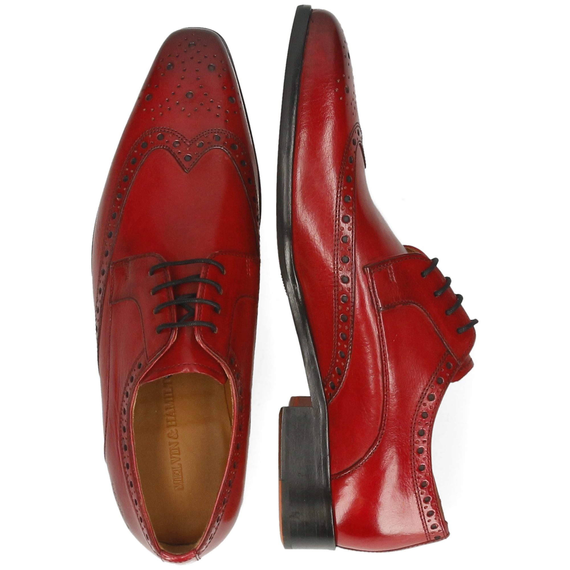 Melvin & Hamilton Lewis 3 Leder-Derby Schuhe für Herren Schnürschuh Flache Absätze, Echtes Leder, Vegetabile Gerbung