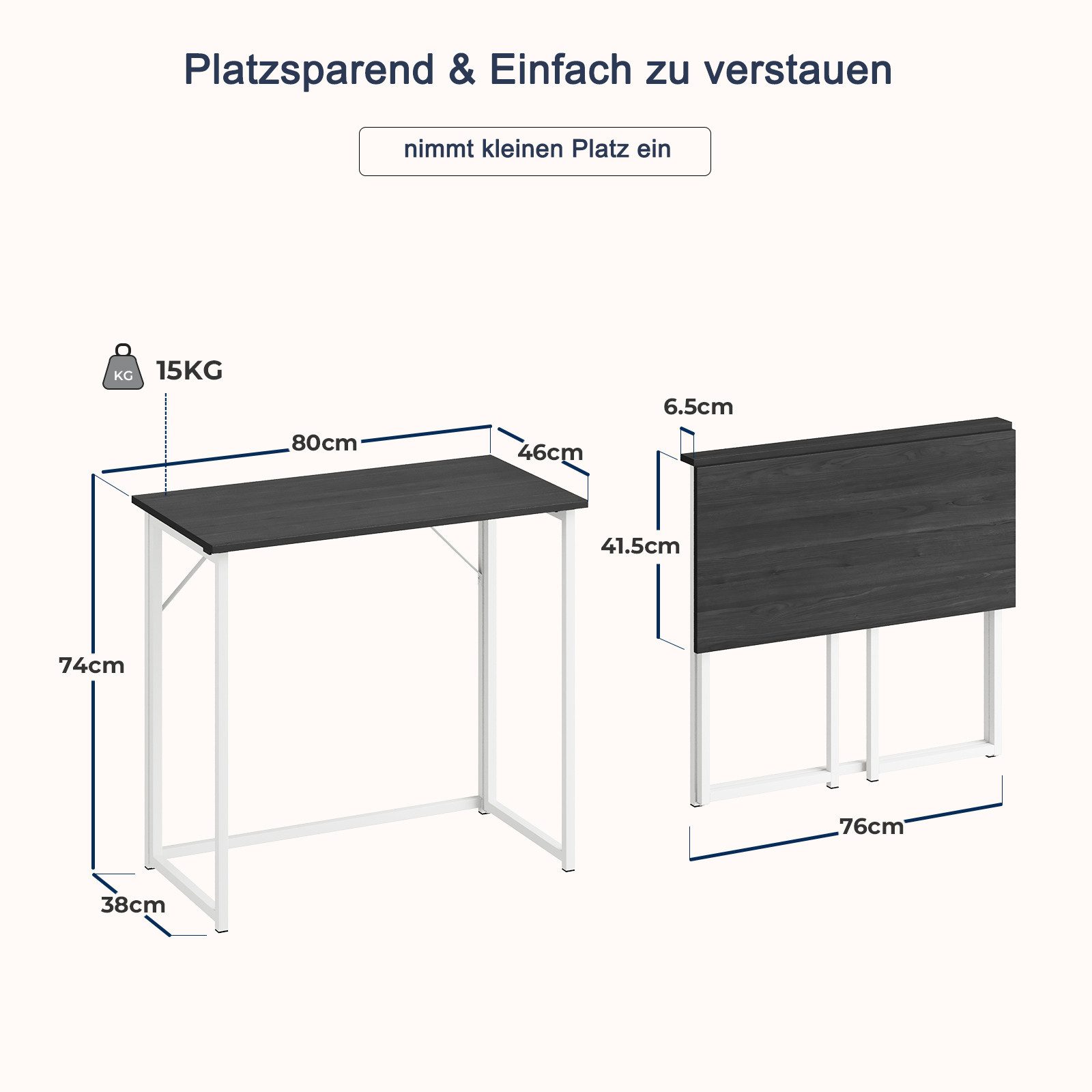 NAIMP Klapptisch Schreibtisch faltbar Computertisch PC Tisch Bürotisch für günstig online kaufen