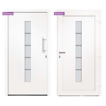 vidaXL Haustür Haustür Aluminium und PVC Weiß 100x200 cm Eingangstür Außentür Nebenei