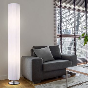 Globo Stehlampe, Leuchtmittel inklusive, Warmweiß, Wohn Ess Zimmer Steh Leuchte Textil weiß Stand Lampe 2x E27