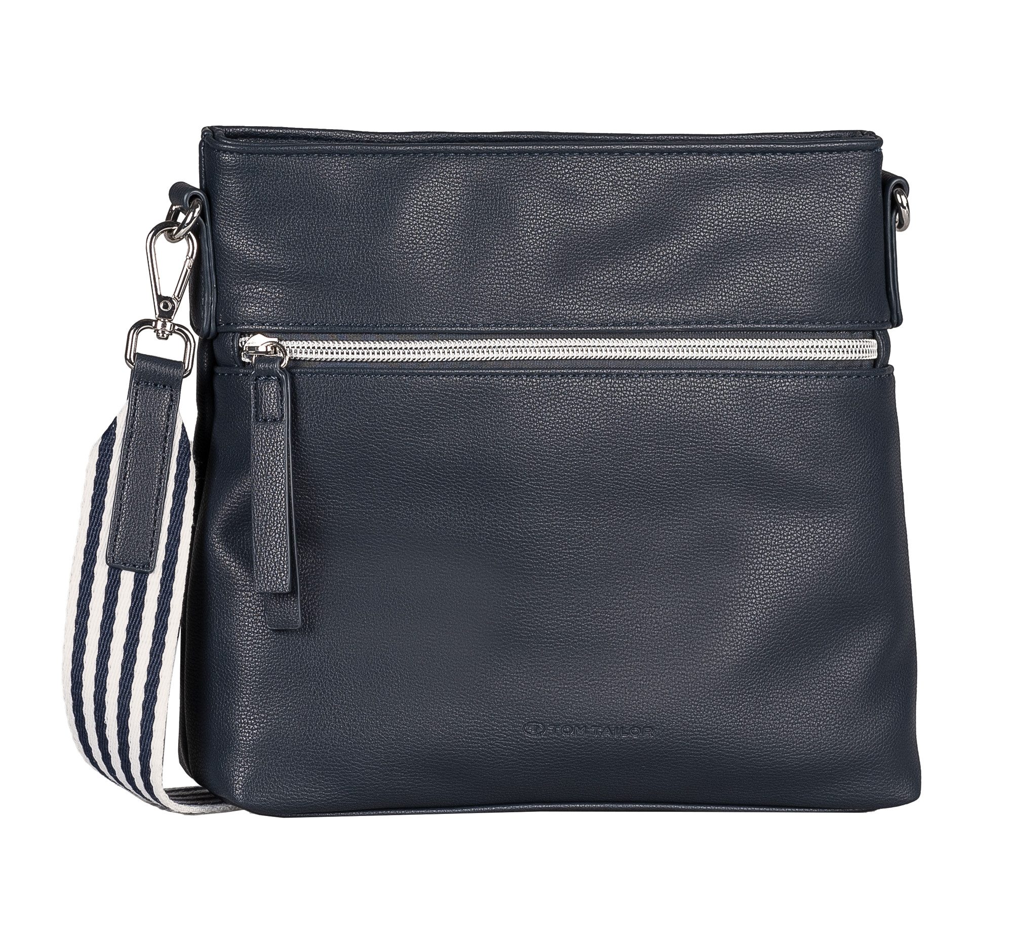 TOM TAILOR Umhängetasche Orla Stripe, aus softem Kunstleder in modernem Look mit sommerlichem Stoffgurt