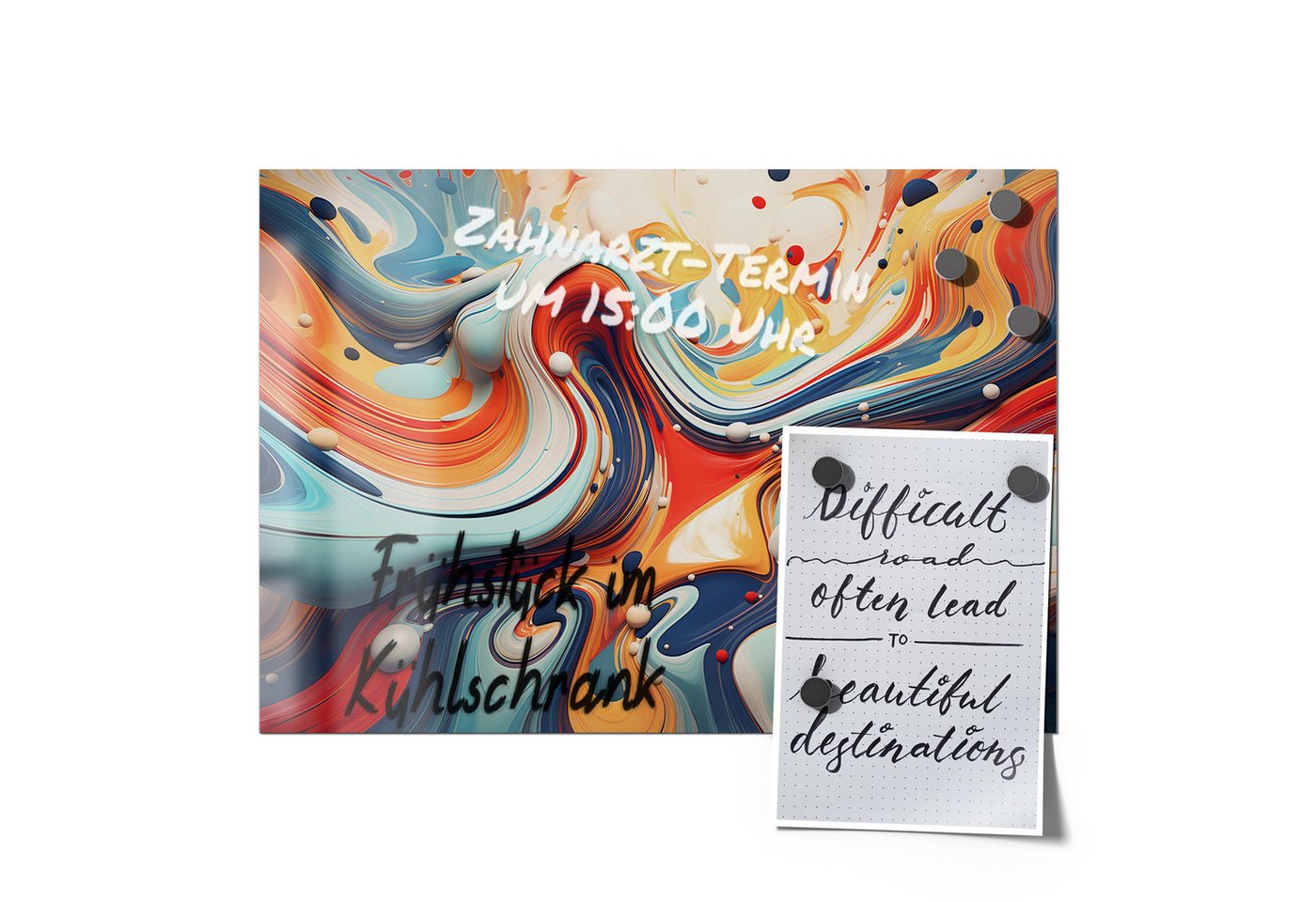 Thumbnail - DEQORI Magnetfolie 'Fluides Echo', beschreibbar universal Magnetmatte magnetisch Folie Planer Kalender