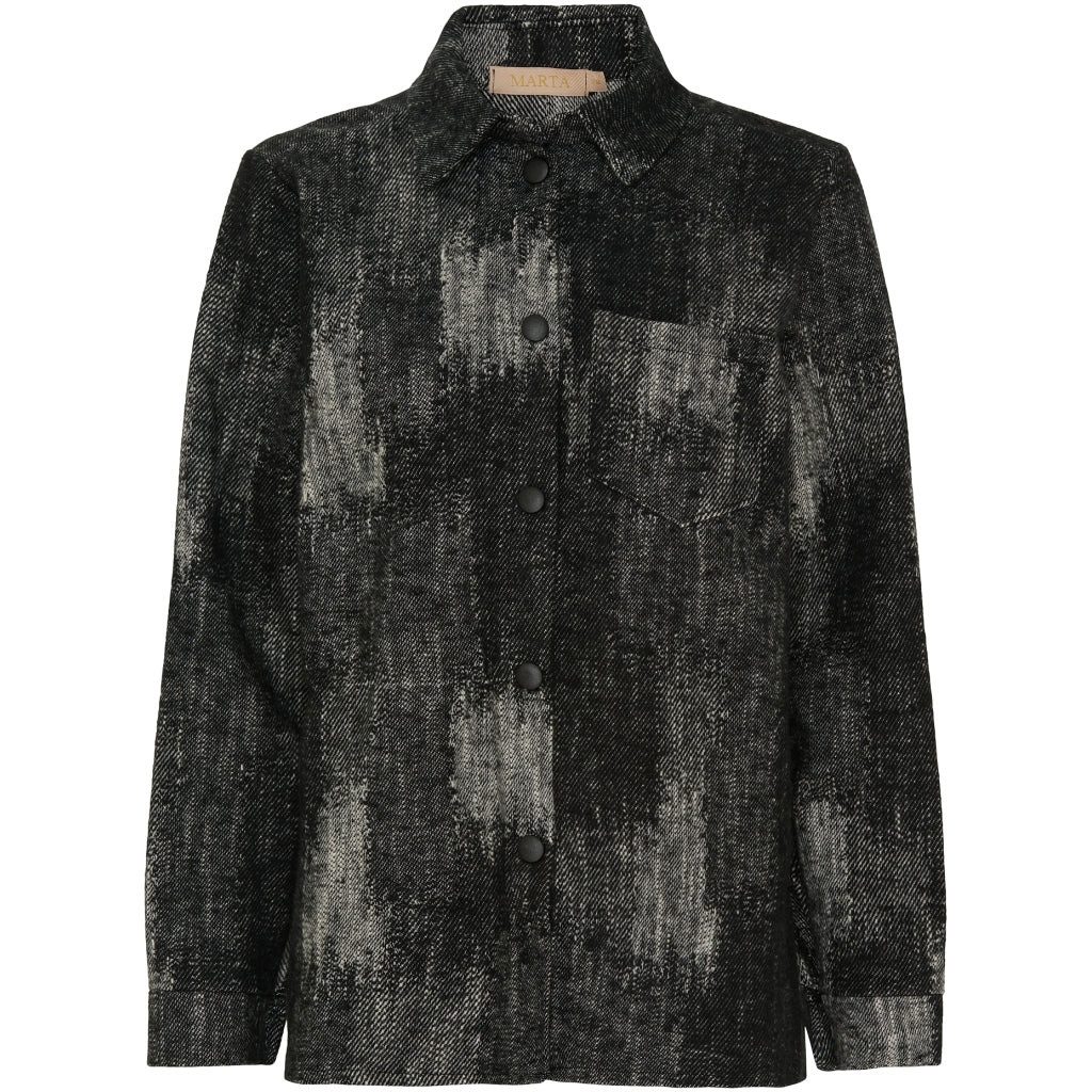 Langarm-Poloshirt LaMarta-Stylisches schwarzes MdcPaula Overshirt