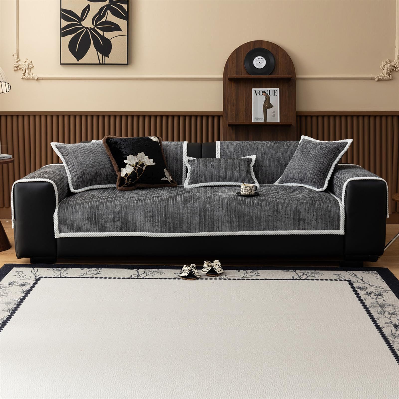 Diwzbyn Sofaschoner Hund Katze Hussen Rutschfeste Überwurf Sofahussen Couch Bezug, Sofaschutzdecke: 1-4-Sitzer Ecksofa, Sofa Überwurf – Bild 3 von 5