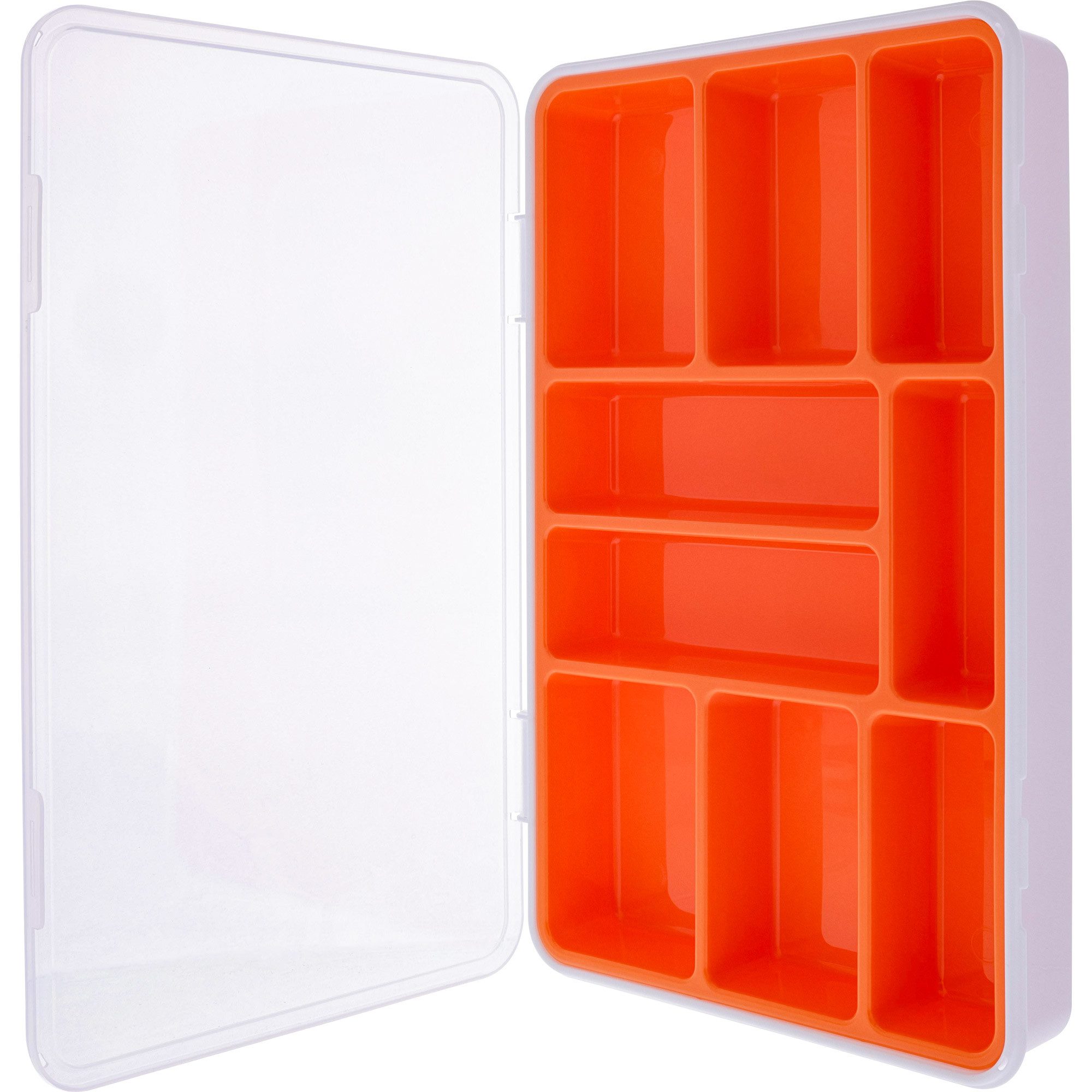 Inline Aufbewahrungsbox 9 Fächer, Abmessungen: 290x185x45mm, orange