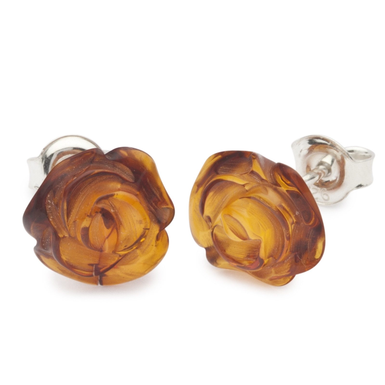 OSTSEE-SCHMUCK Paar Ohrstecker Ostsee-Schmuck Ohrstecker Rose Ohrstecker Ro günstig online kaufen