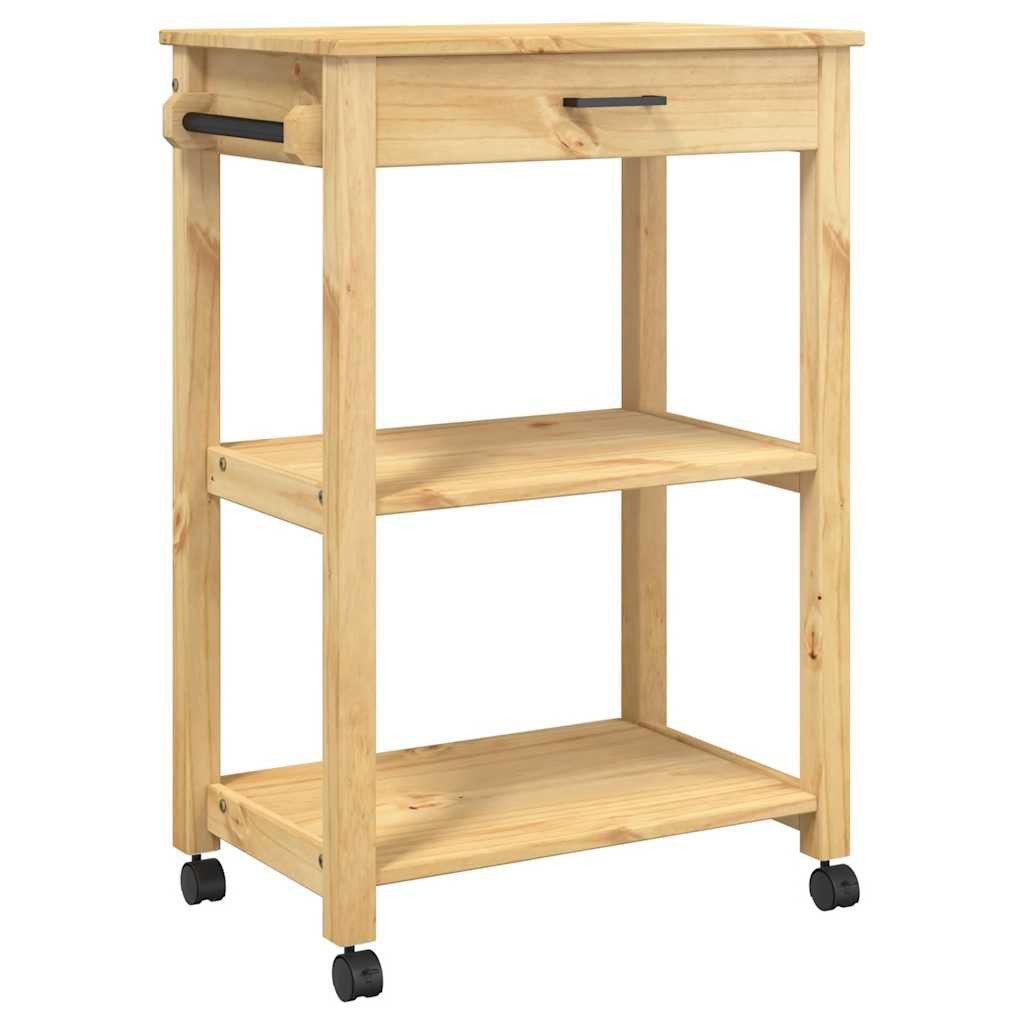 vidaXL Küchenwagen Küchenwagen MONZA 60x40x88,5 cm Massivholz Kiefer