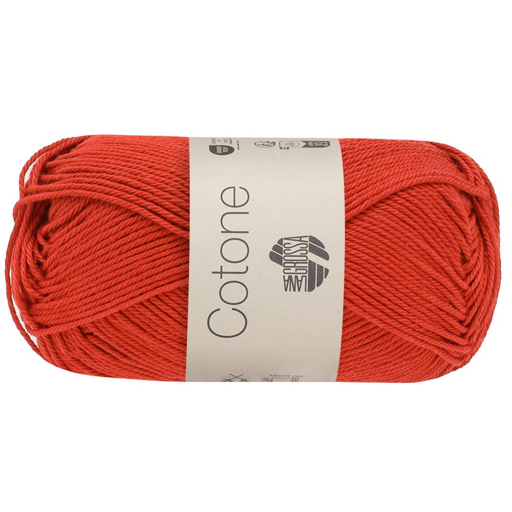 LANA GROSSA COTONE Häkelwolle, 125 m (vielseitiges Baumwoll-Basicgarn), 50 g