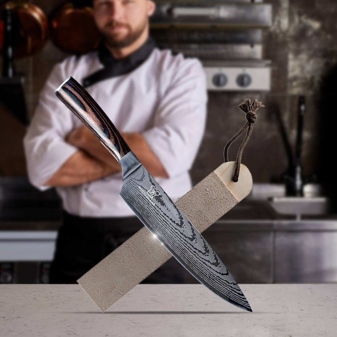 Abziehleder Messerschärfer aus Küchenmesser Rindsleder für - Handgefertigt Küchenkompane