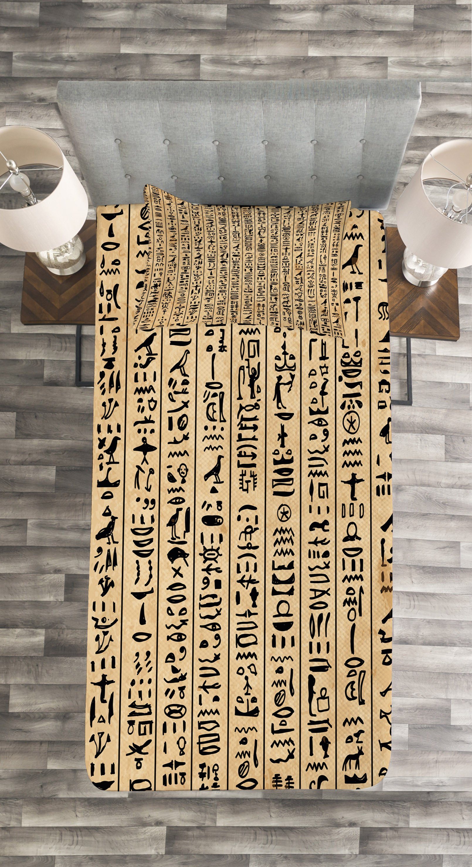 Hieroglyphs Kissenbezügen Waschbar, Abakuhaus, Ancinet Set ägyptisch mit Tagesdecke