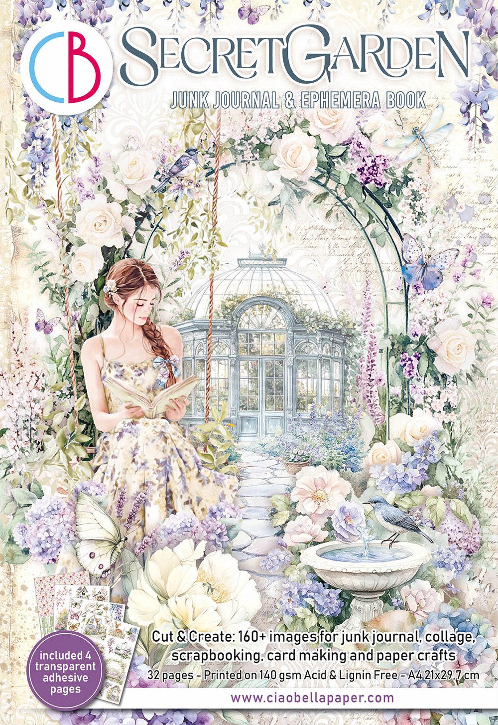 Motivpapier Junk Journal & Ephemera Book 'Secret Garden'