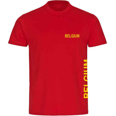 multifanshop T-Shirt Herren Belgium - Brust & Seite - Männer