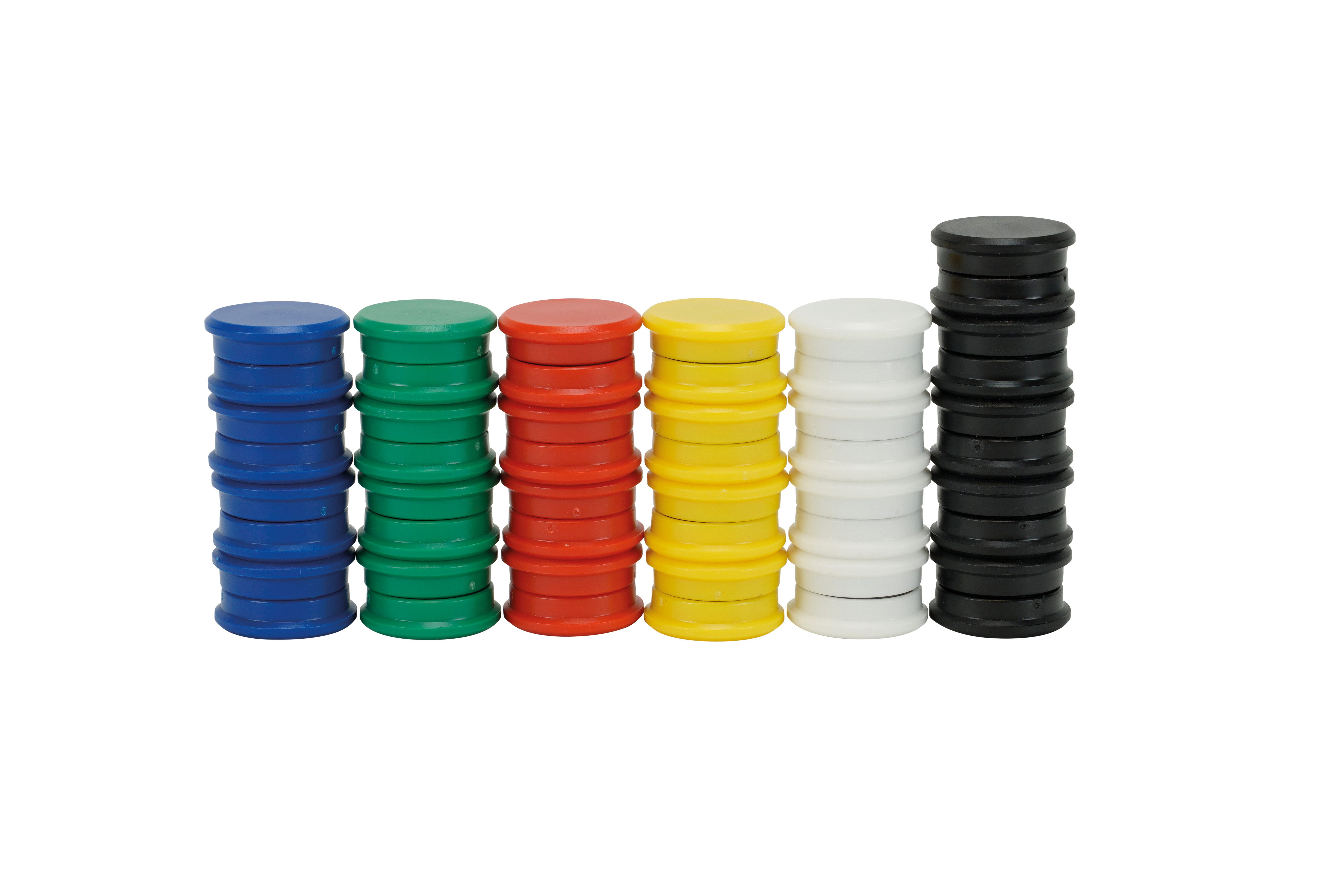 TimeTEX Magnet Set Haft-Magnete farbsortiert, 24 mm ø, 50-tlg. (50-St)