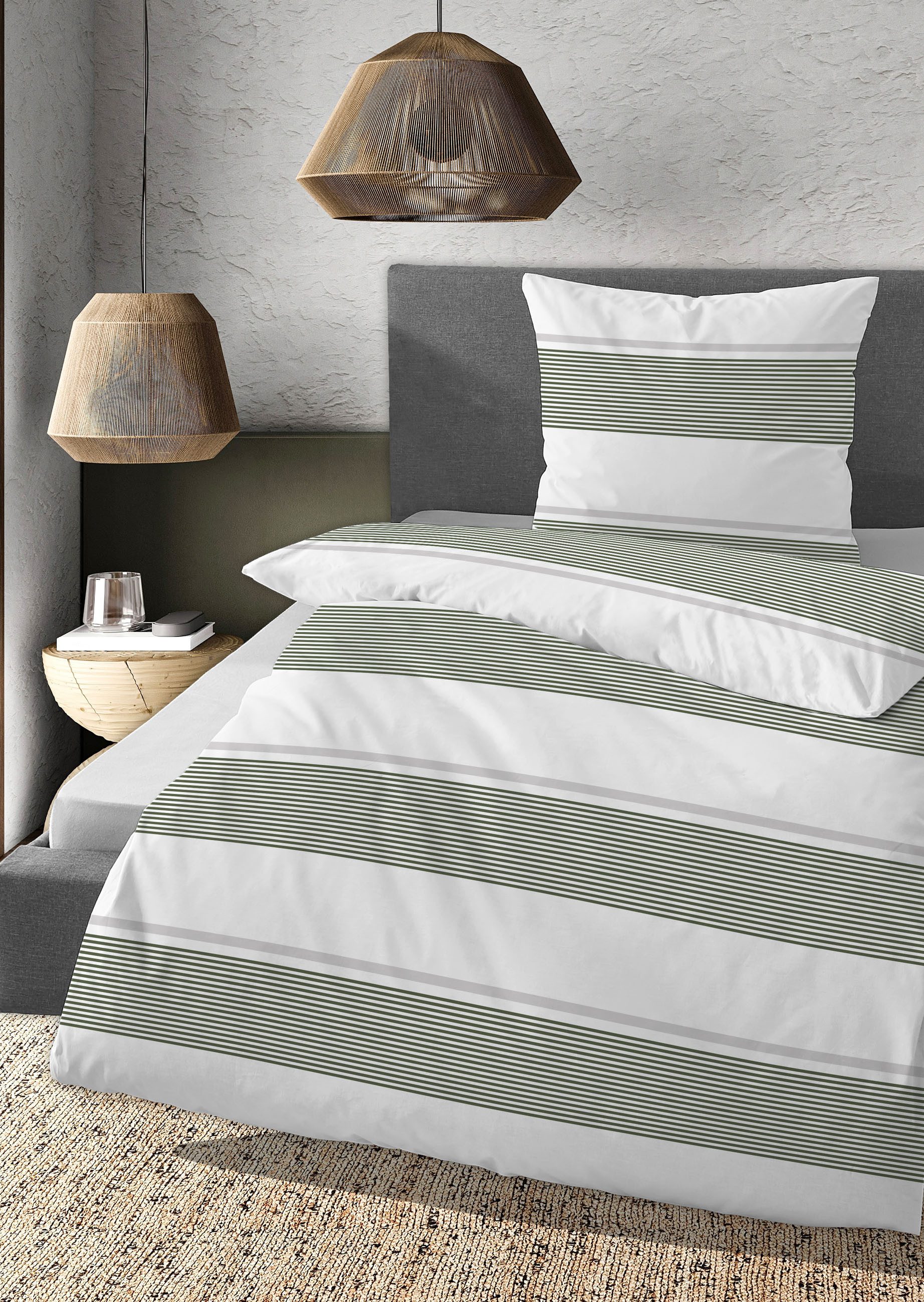 Daniel Hechter Bettwäsche 0041302, Renforcé, 2 teilig, hautfreundlich, mit Reißverschluss, ganzjährig einsetzbar, Flaglabel