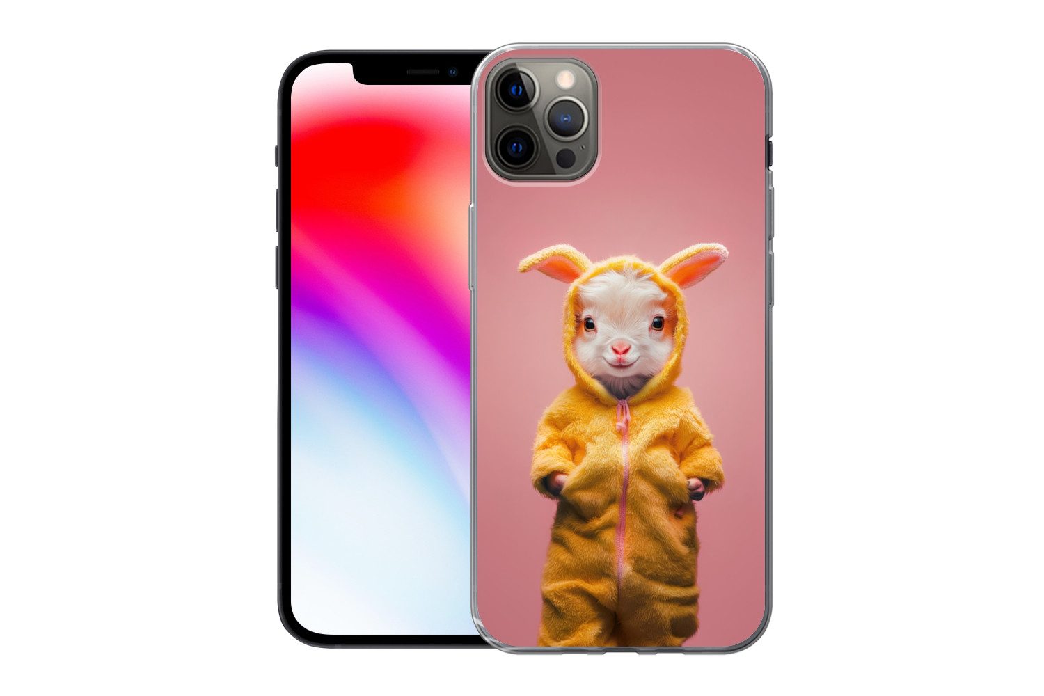 MuchoWow Handyhülle für Apple iPhone 13 Pro Max Kostüm - Ziege - Osterhase, Smartphone-Bumper, Print, Handy Schutzhülle Dünn