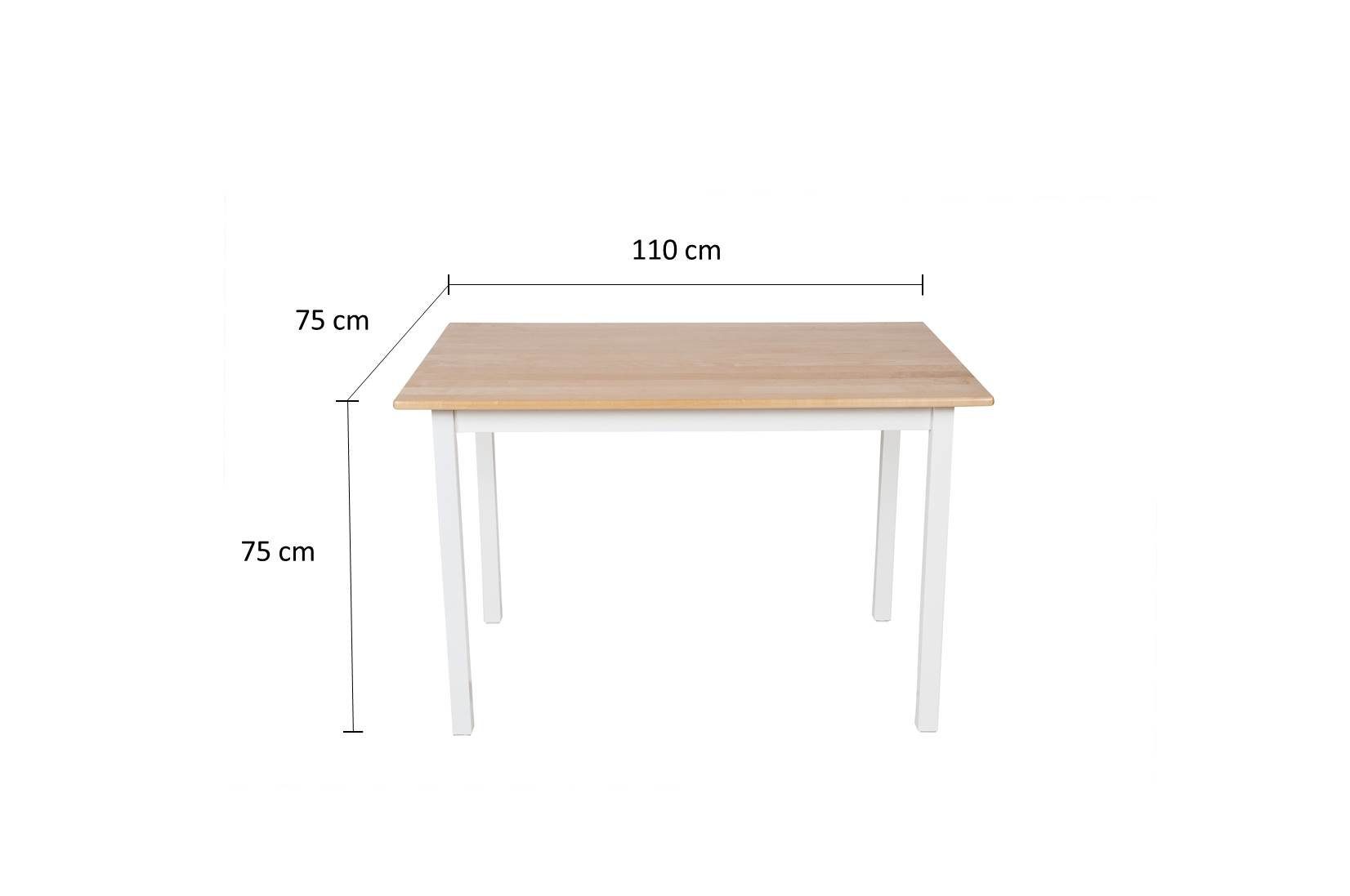 kundler 'Der Massivholz Tisch Qualität home Birke Küchtentisch, in Echthölzerne' 110x75 A+ Birke Tischplatte Massivholz cm, Esstisch