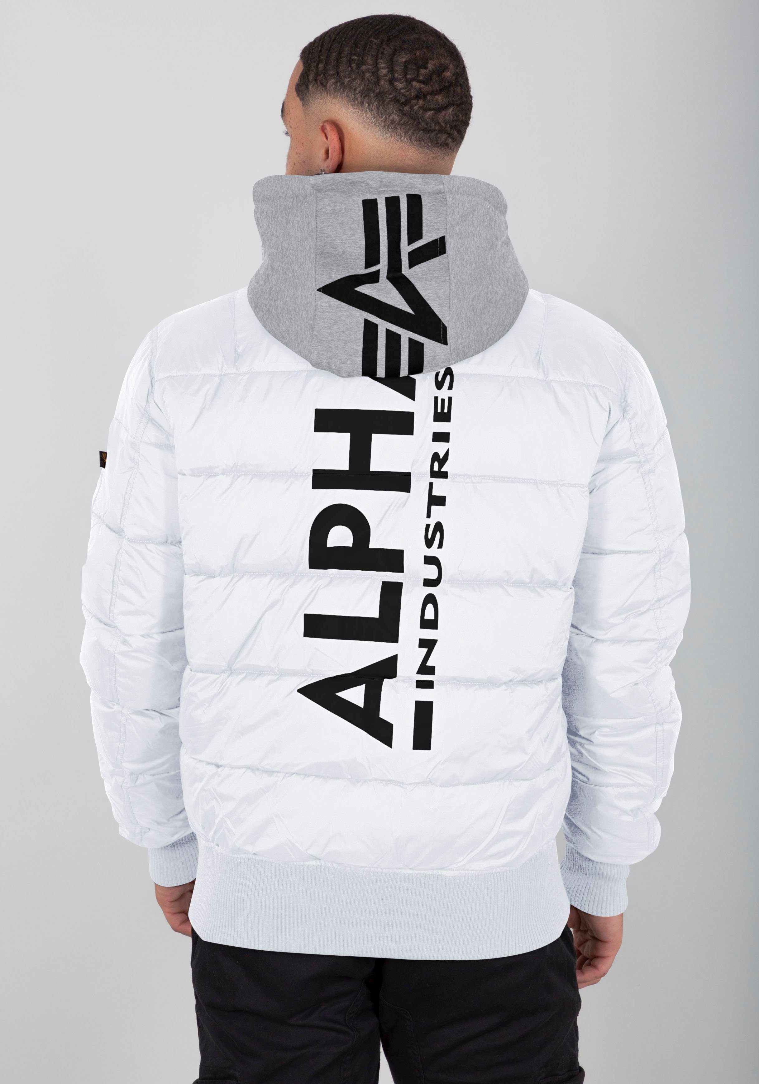 Print Industries Back ZH Steppjacke white Alpha MA-1