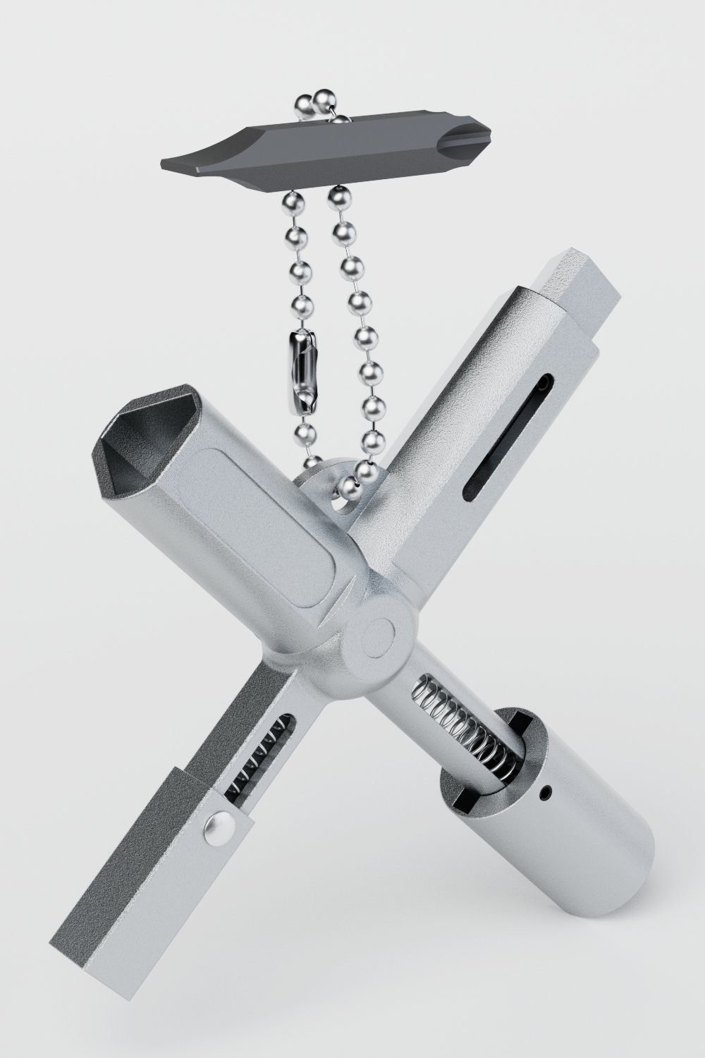 ABSINA Werkzeug Universalschlüssel mit 6 Profile - Dreikantschlüssel  Vierkantschlüssel Schaltschrankschlüssel Vierkant Dreikant Bauschlüssel -  Universal Schlüssel für gängige Schränke & Absperrsysteme, (1-St)
