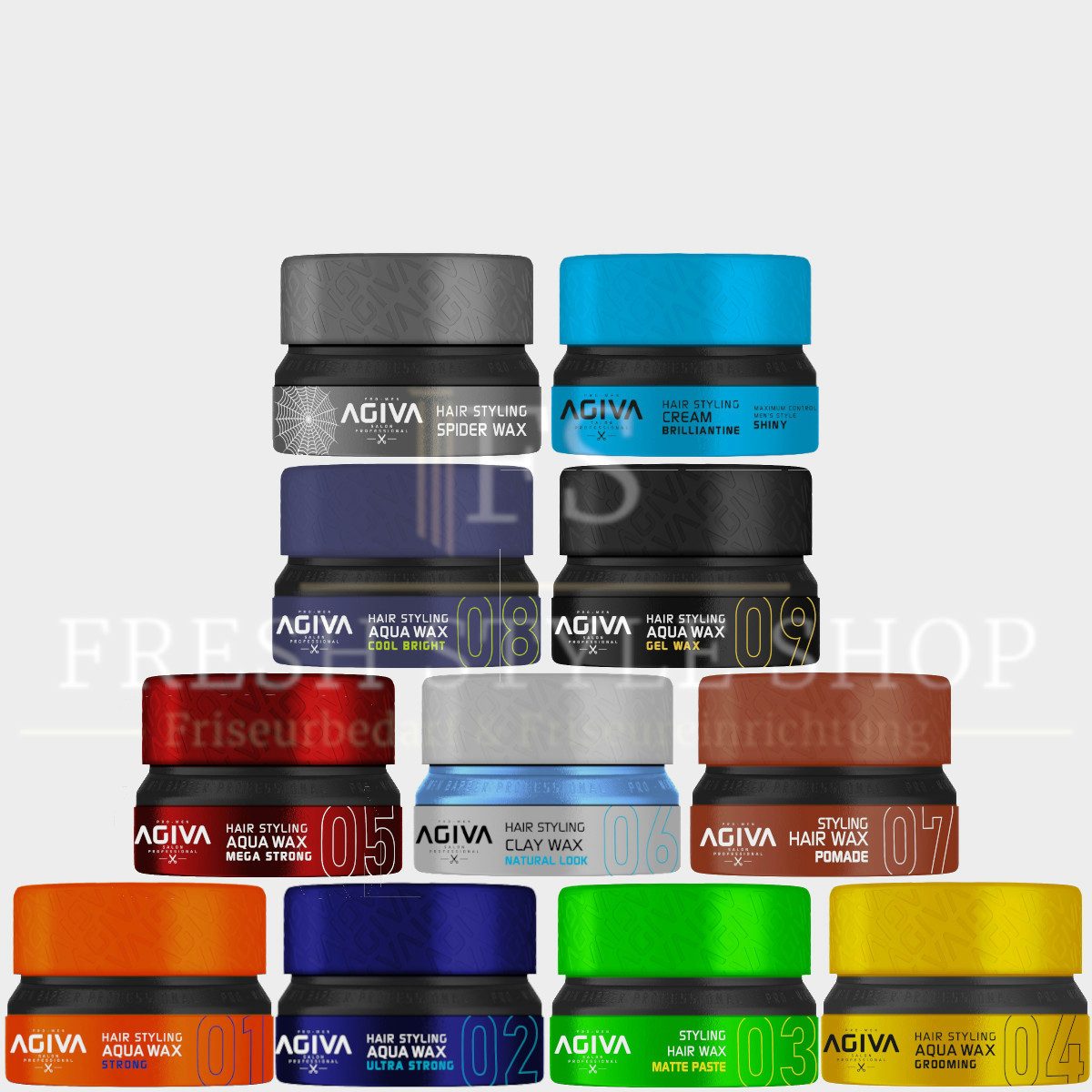 AGIVA Professional Haarwachs 3x Haarwachs Haar Wax 155ml 09 Gel Wax, 3-tlg.