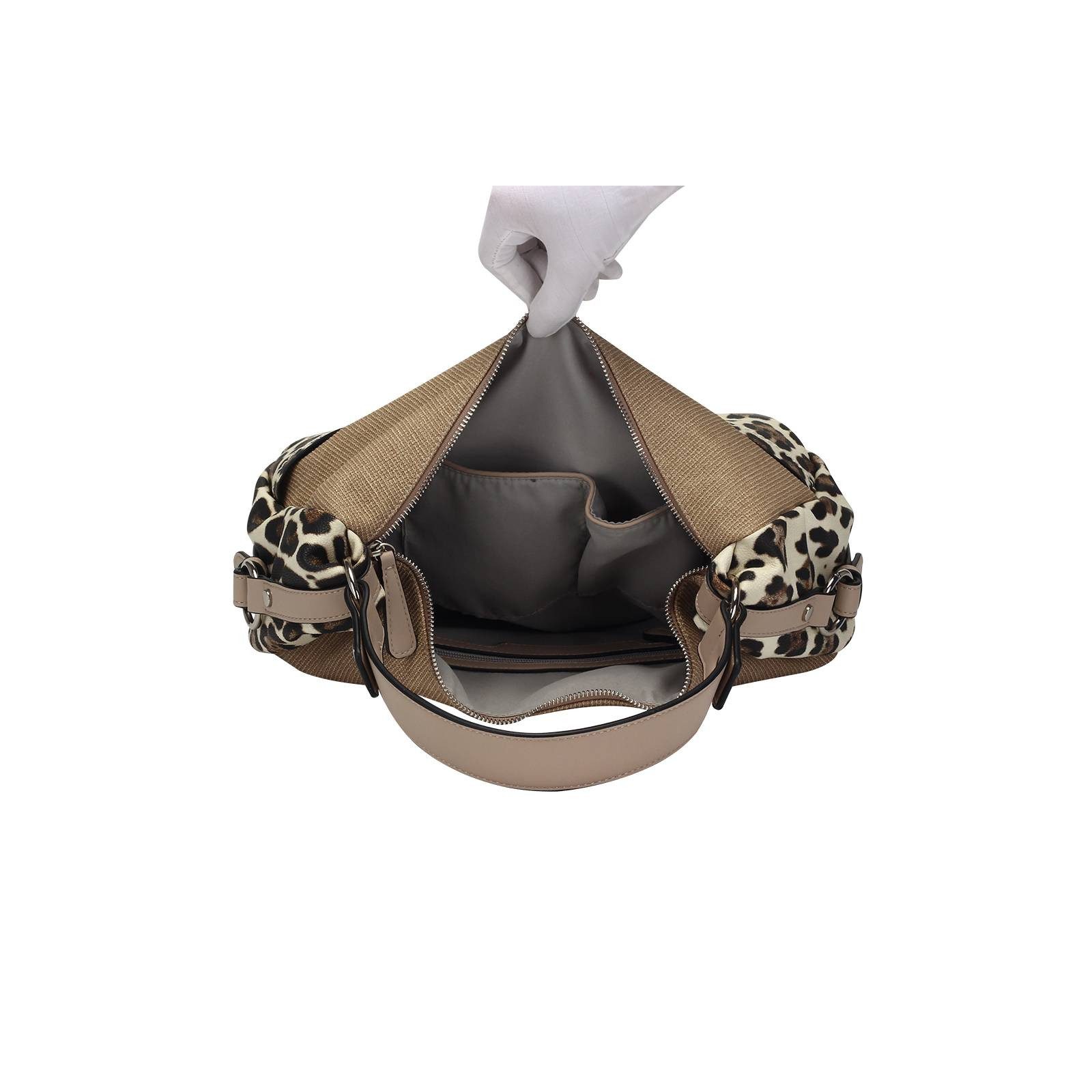 Schultertasche Damen Tasche Leopard Shopper Hobo-Bag Crossbody Umhängetasche Freizeit