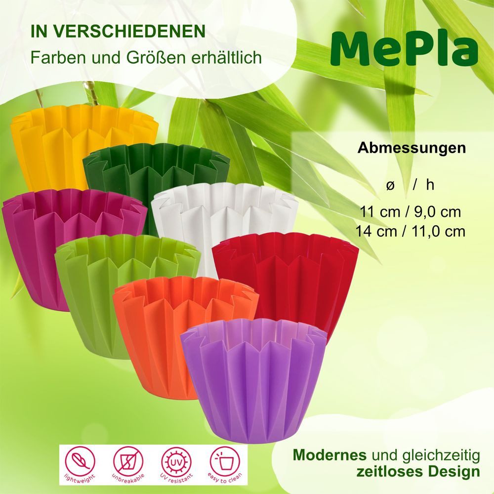 Heimwerkercenter Übertopf MePla - 10 Stück - Umtopf Adonis ø11 - Orange