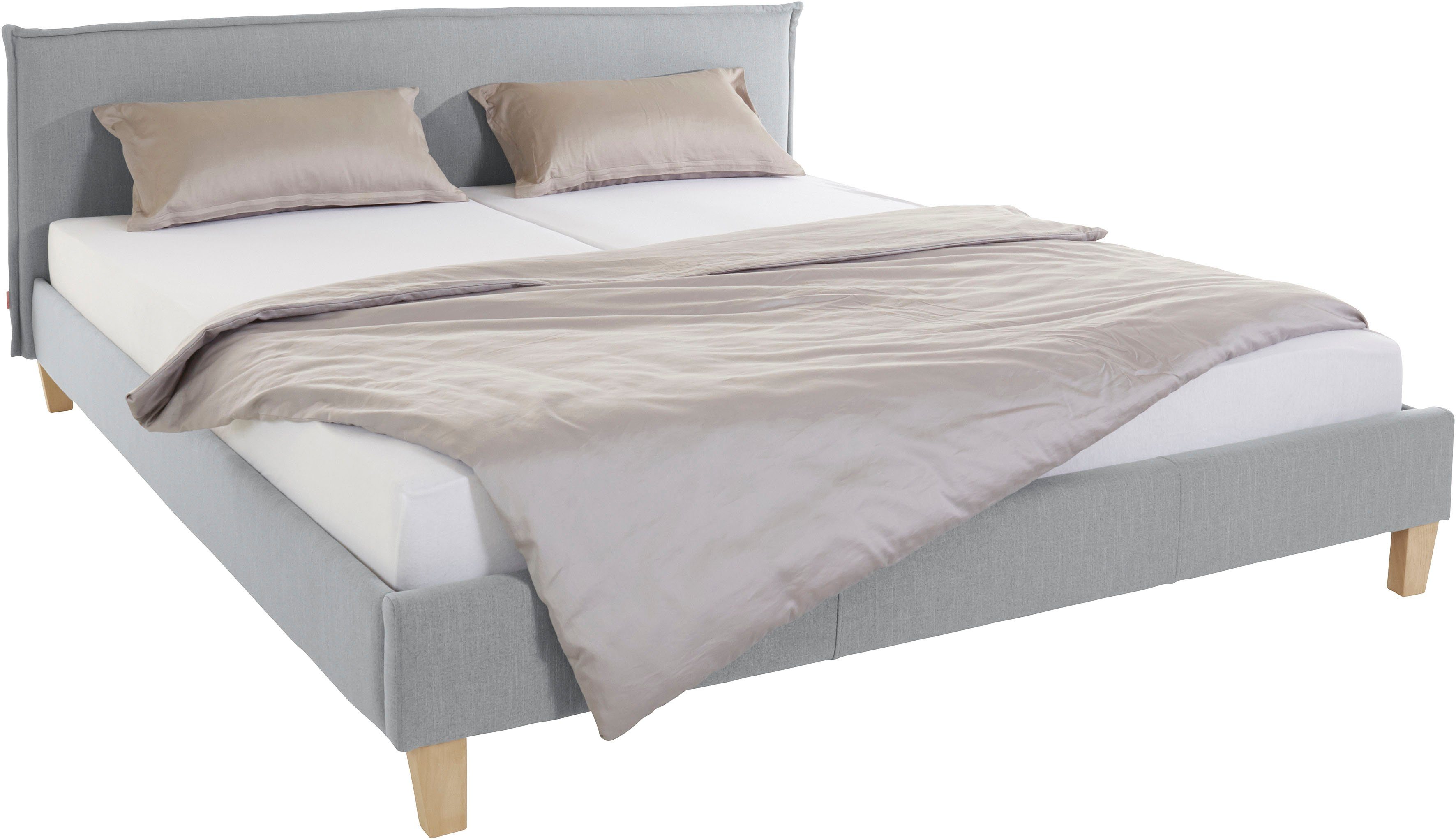 OTTO products Polsterbett Heddi, in 5 Breiten: von 90cm-200cm, Biese am Kopfteil, Strukturstoff. € 549,99