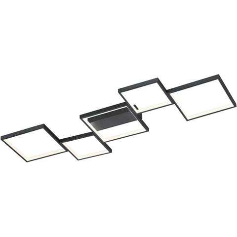 TRIO Leuchten LED Deckenleuchte Sorrento, LED fest integriert, Warmweiß, LED Deckenlampe mit Switch Dimmer, 3400 Lumen