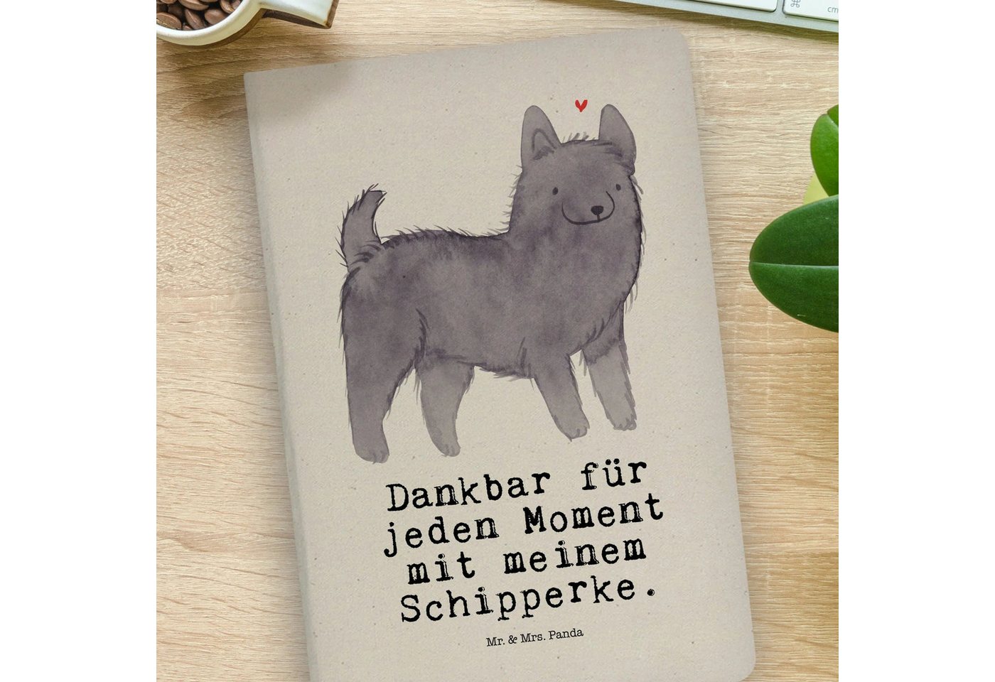 Thumbnail - Mr. & Mrs. Panda Notizbuch Schipperke Moment - Transparent - Geschenk, Welpe, belgische Hunderas Mr. & Mrs. Panda, Echte...