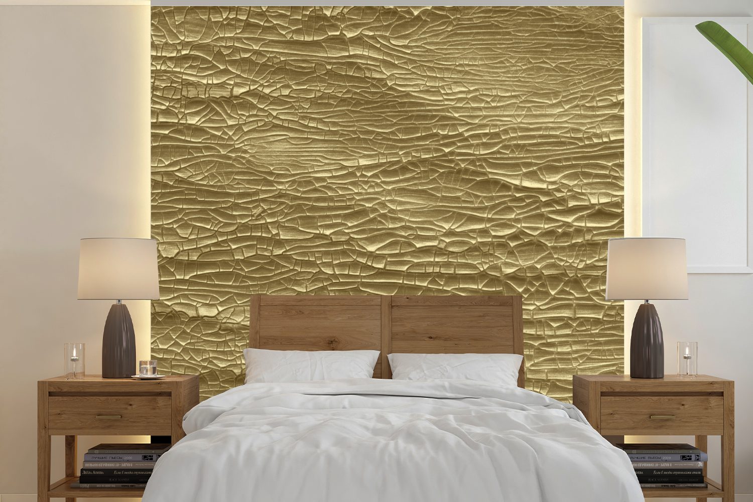 MuchoWow Fototapete Gold - Farbe - Abstrakt, Matt, bedruckt, Vliestapete für Wohnzimmer Schlafzimmer Küche, Fototapete, 220x220 cm