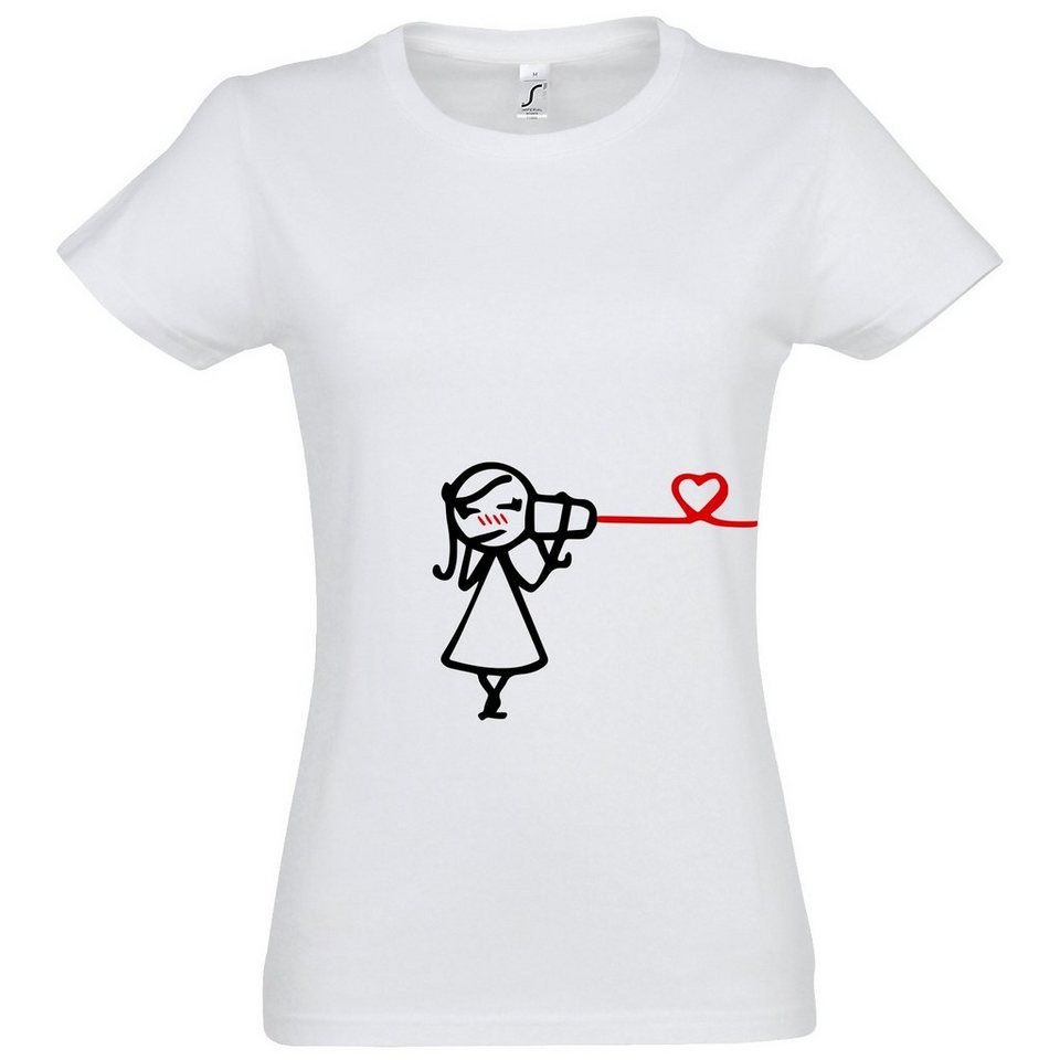 Designz süßem The Love T-Shirt Youth mit Frontprint Hearing Pärchen Fun T-Shirt