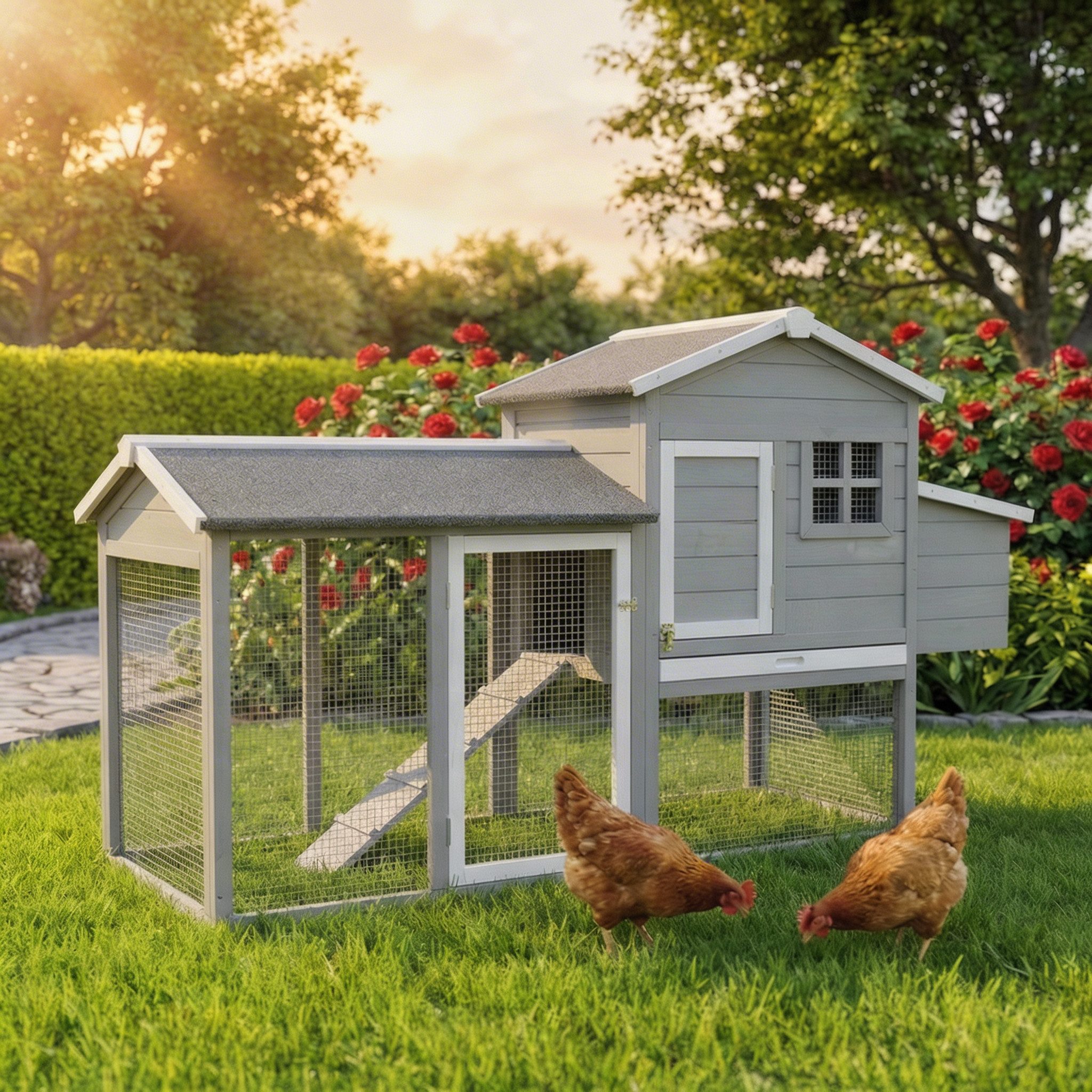 My Animal Hühnerstall MH-21 für 3-4 Hühner - Wetterbeständig - Kieferholz, Hühnerhaus, Hühner Käfig, Gehege, Nistkasten, Hühnerstall
