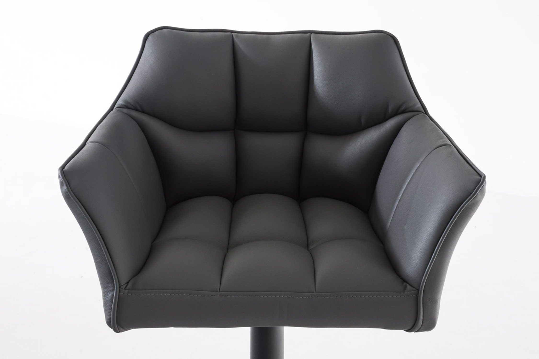 TPFLiving Barhocker Damaso (mit Rückenlehne Hocker für drehbar Küche), 360° Grau - - schwarz Fußstütze Kunstleder und Sitzfläche: Theke matt Metall - &