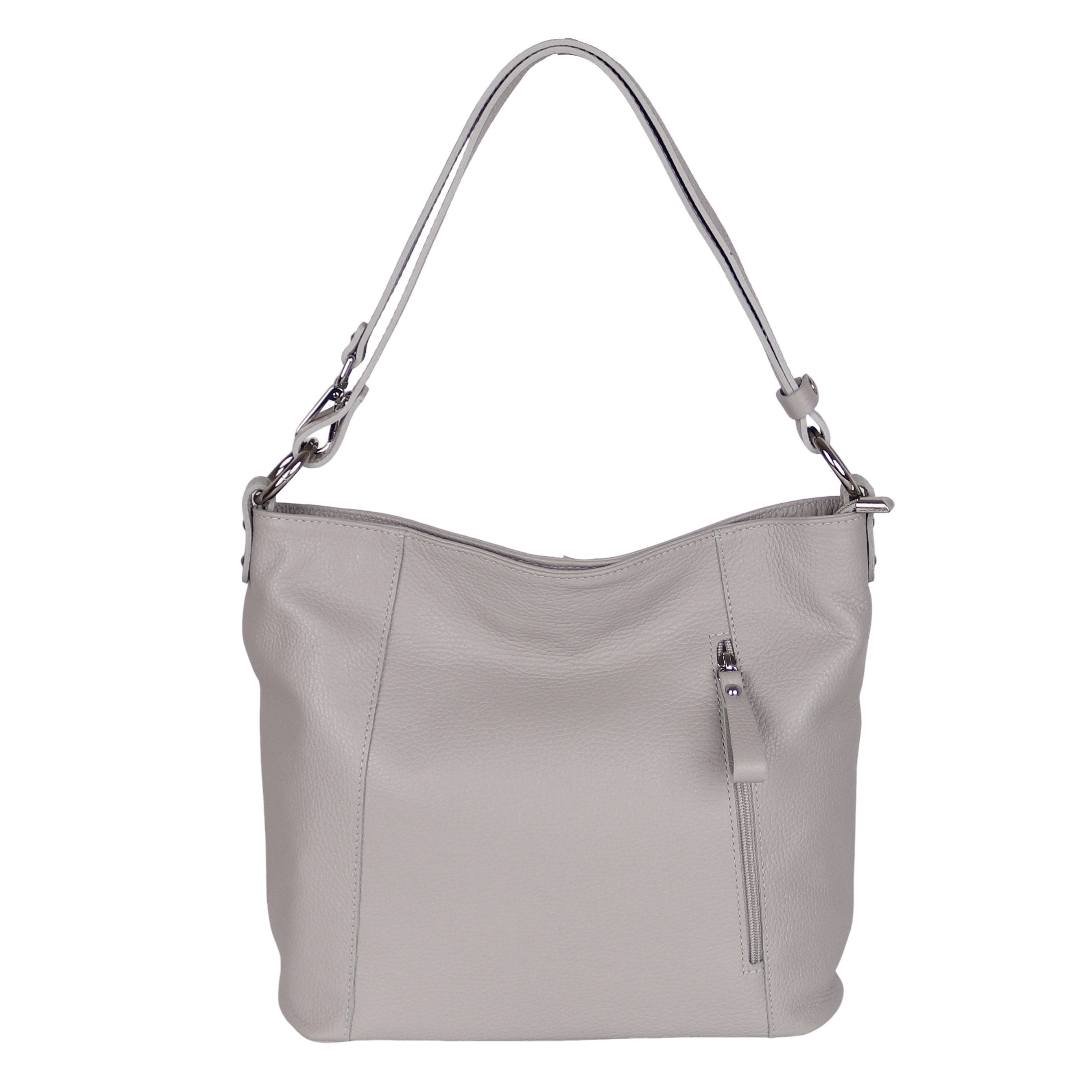 MIRROSI Umhängetasche Damen, Schultertasche,Aus Echtleder, Made in Italy (ca.37x28x11cm)