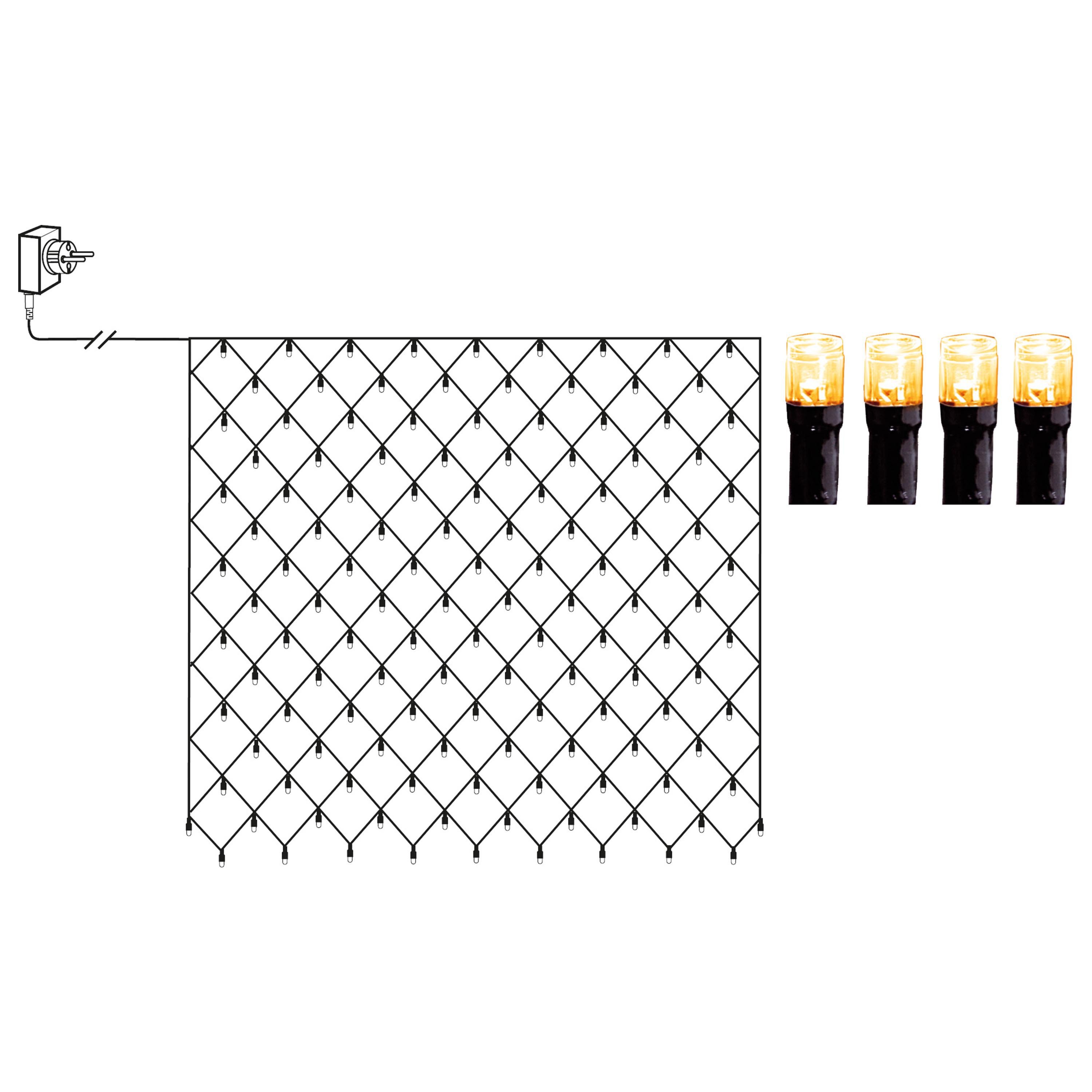 STAR TRADING LED-Lichterkette Shigo, LED Lichternetz Shigo, warmweiß, outdo günstig online kaufen