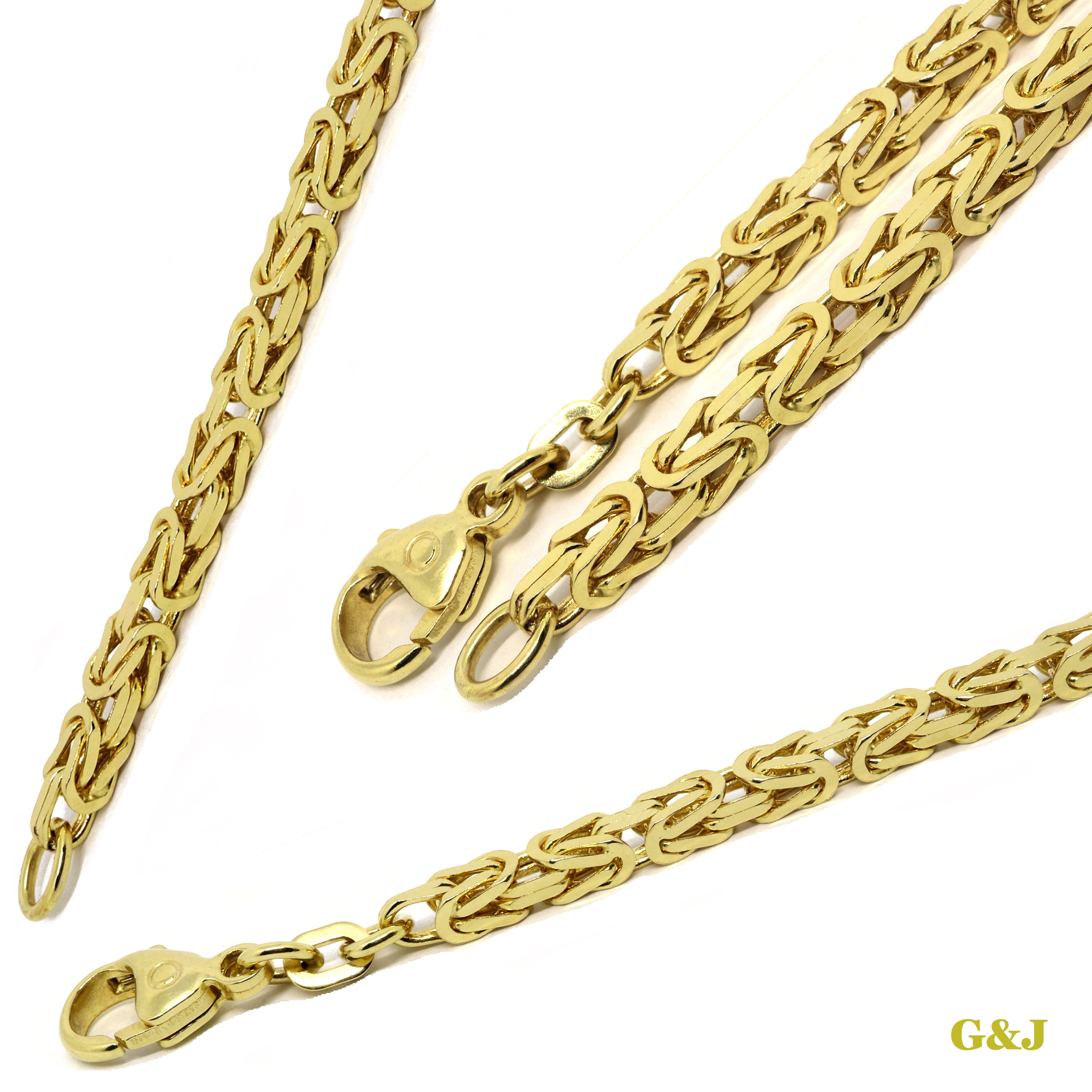 G & J Collier Königskette 585/14K Gold 3,2mm 50 - 65cm hochwertige Halskett günstig online kaufen