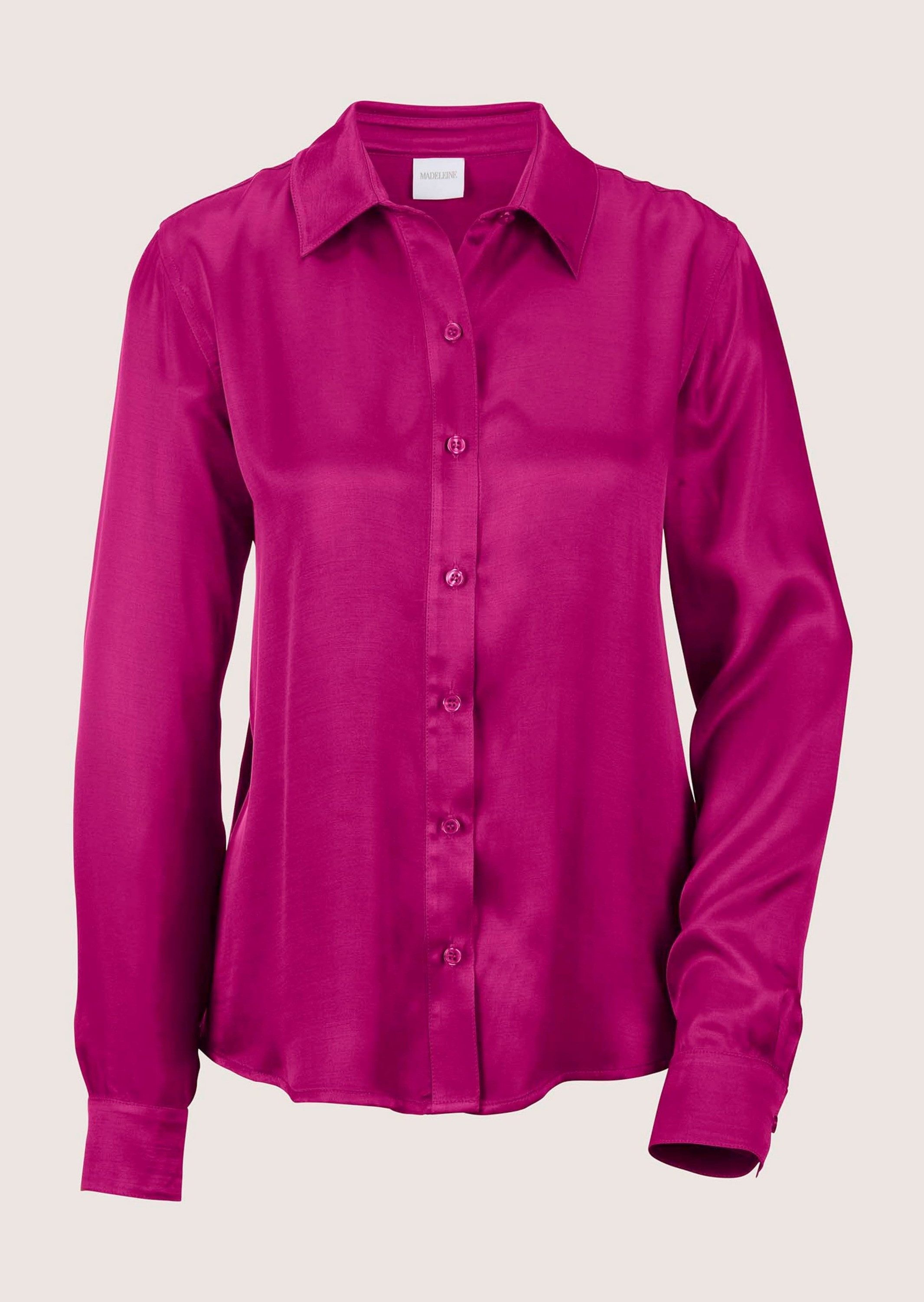Hemdbluse Elegante Viskosebluse mit Hemdkragen